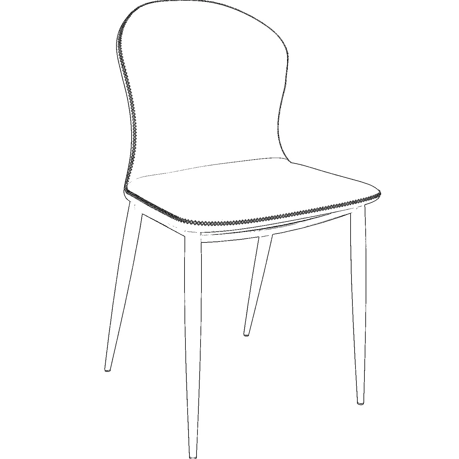 Mosaic Collection Modern Dining Chair in Olive Green Fabric