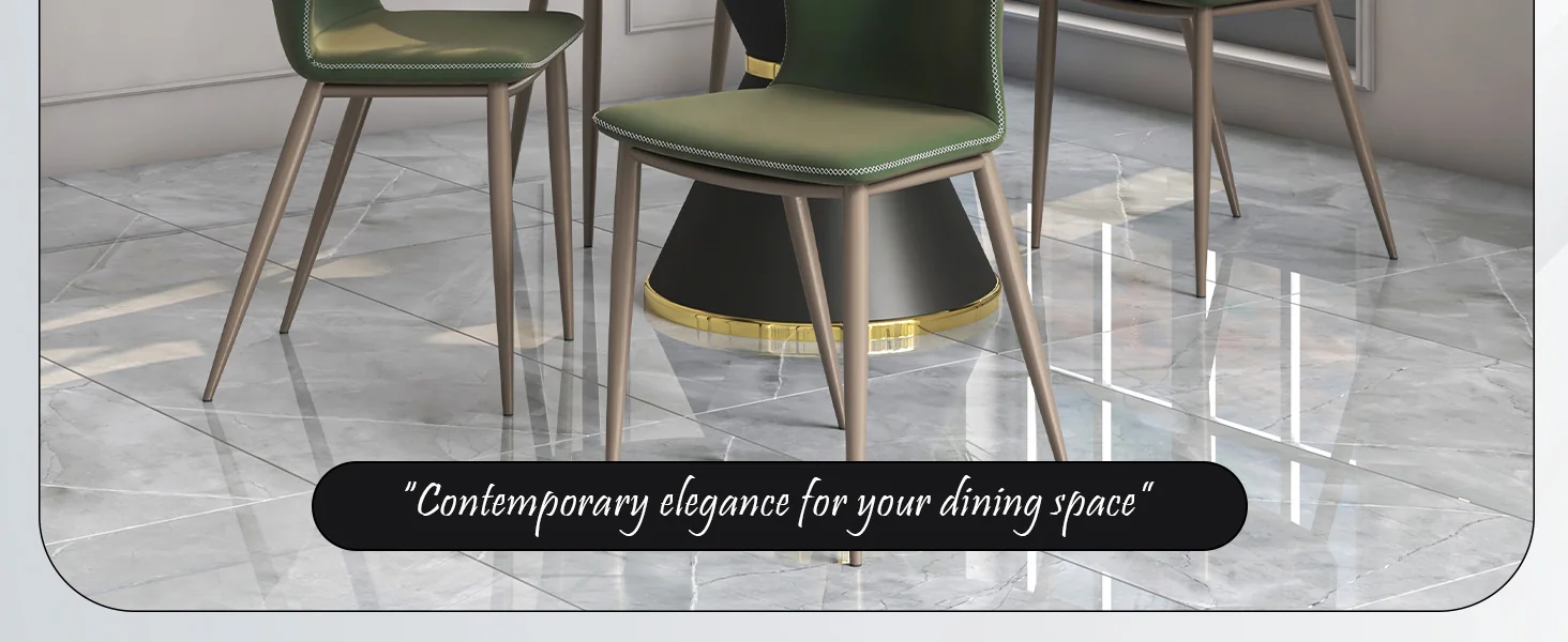 Mosaic Collection Modern Dining Chair in Olive Green Fabric - Set of 2