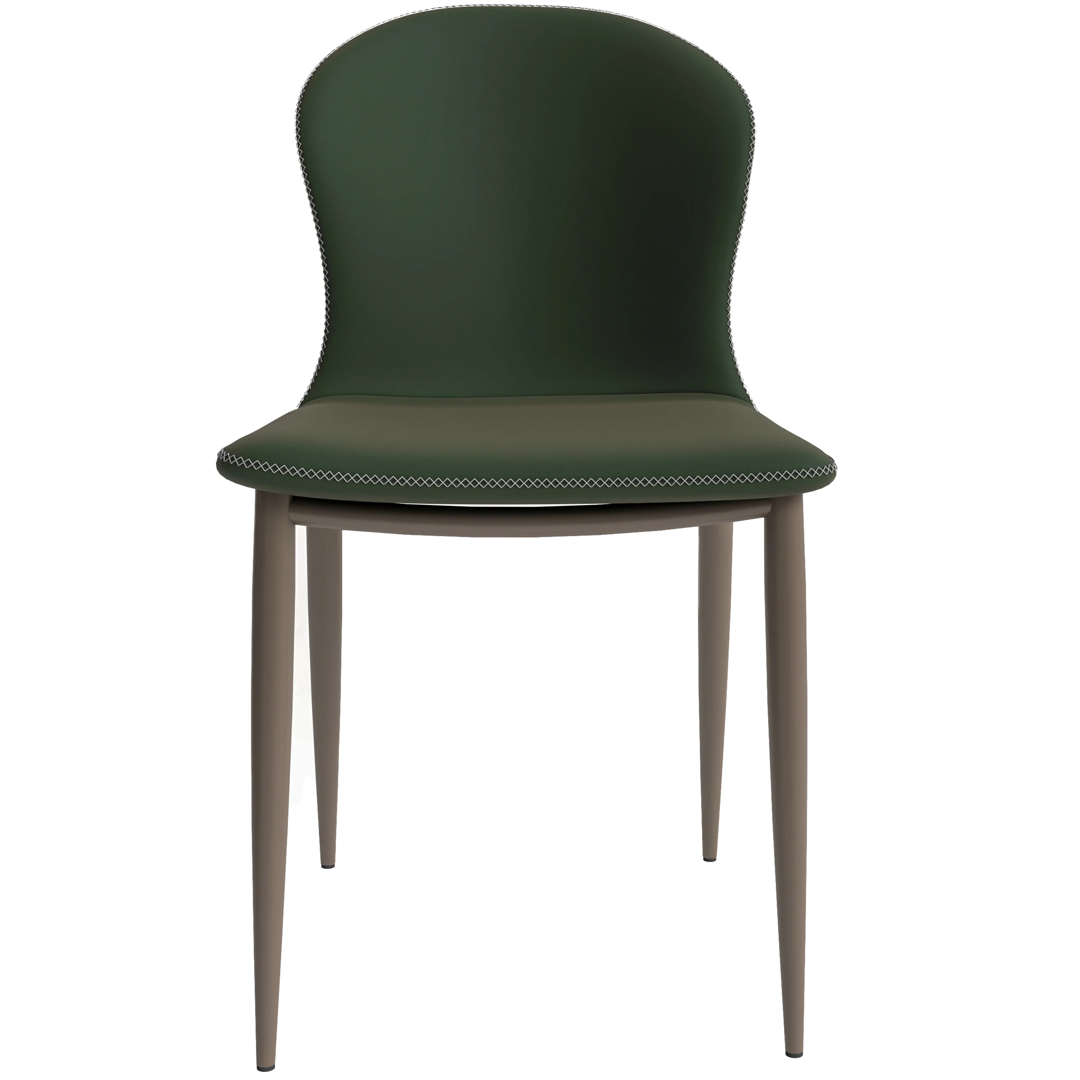 Mosaic Collection Modern Dining Chair in Olive Green Fabric - Set of 4