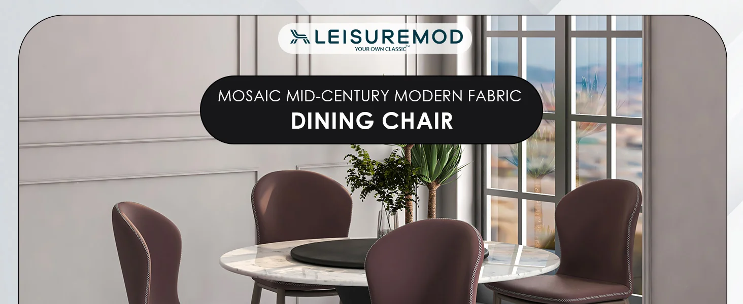 Mosaic Collection Modern Dining Chair in Plum Purple Fabric