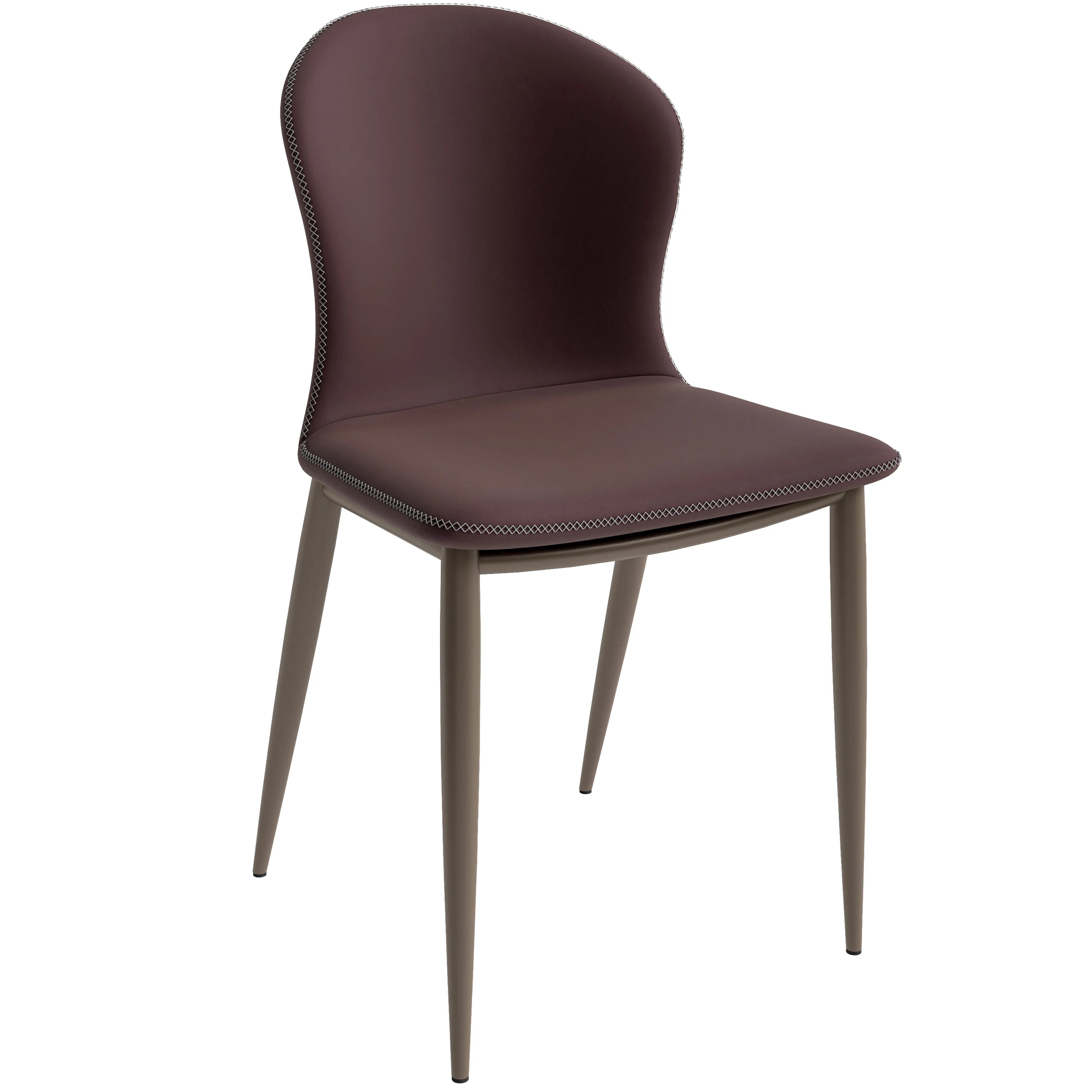 Mosaic Collection Modern Dining Chair in Plum Purple Fabric - Set of 2