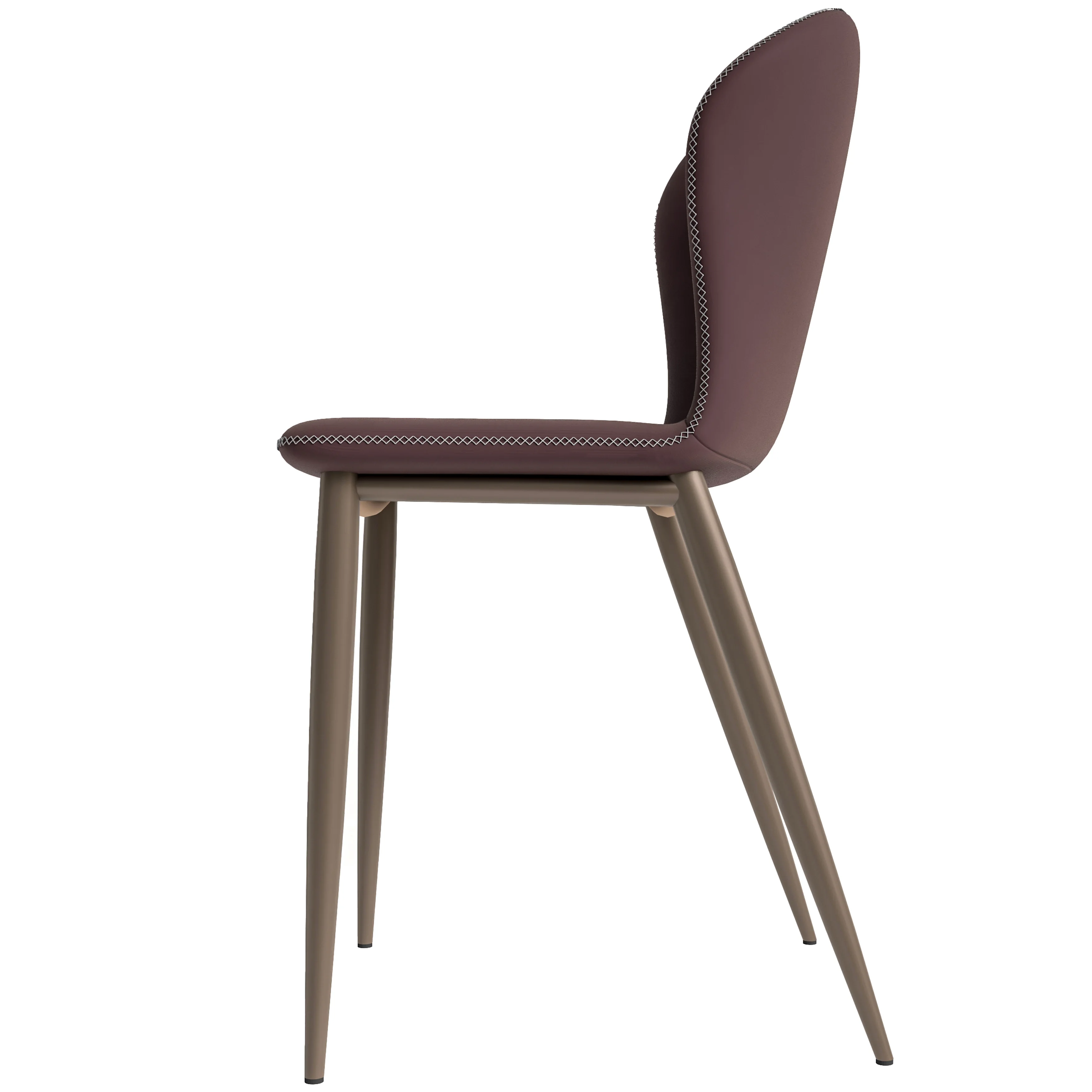 Mosaic Collection Modern Dining Chair in Plum Purple Fabric - Set of 4