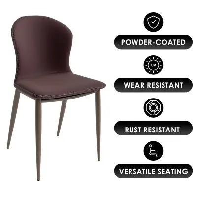 Mosaic Collection Modern Dining Chair in Plum Purple Fabric - Set of 4