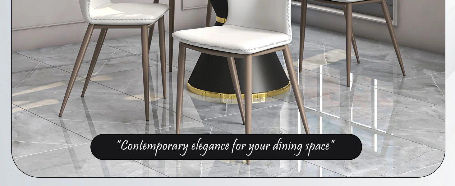 Mosaic Collection Modern Dining Chair in Coconut White Fabric