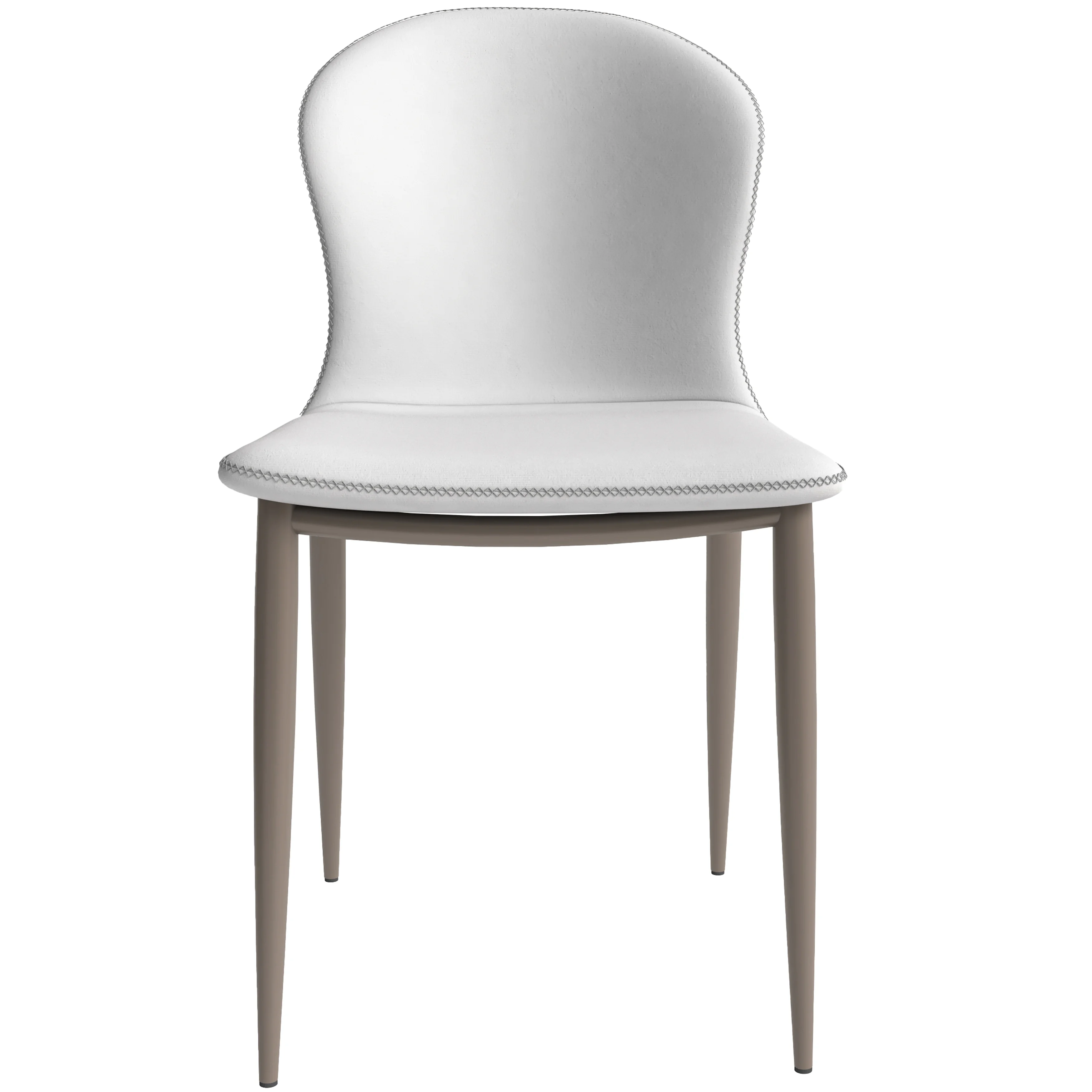 Mosaic Collection Modern Dining Chair in Coconut White Fabric