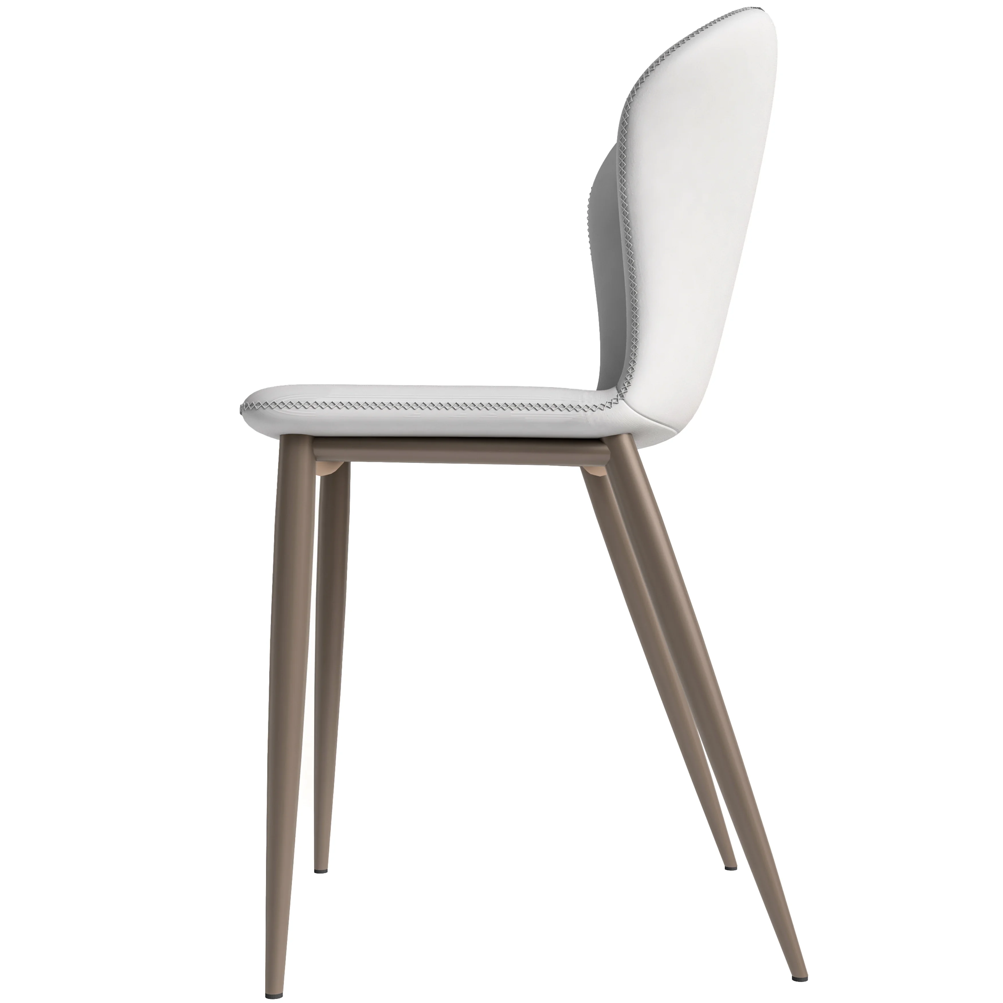 Mosaic Collection Modern Dining Chair in Coconut White Fabric - Set of 4