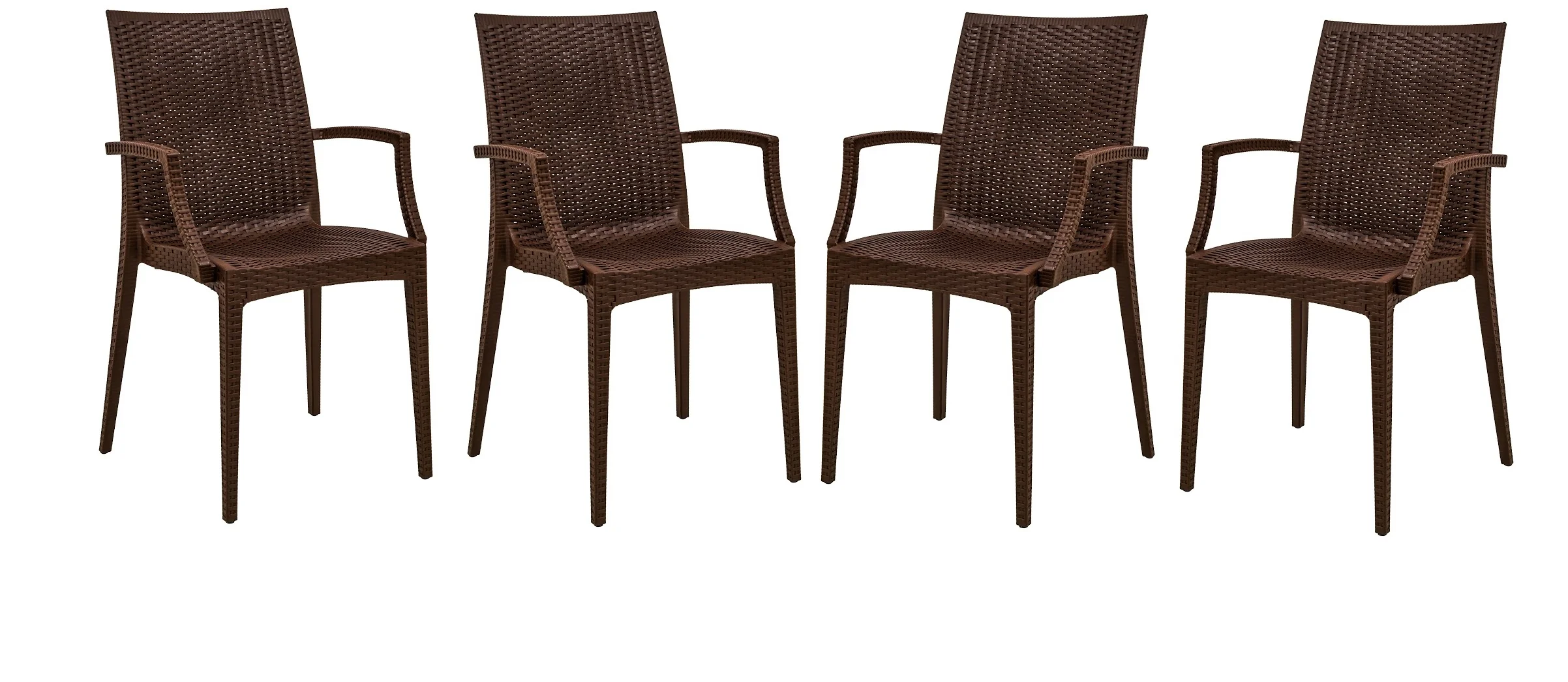 Weave Mace Indoor/Outdoor Chair (With Arms), Set of 4