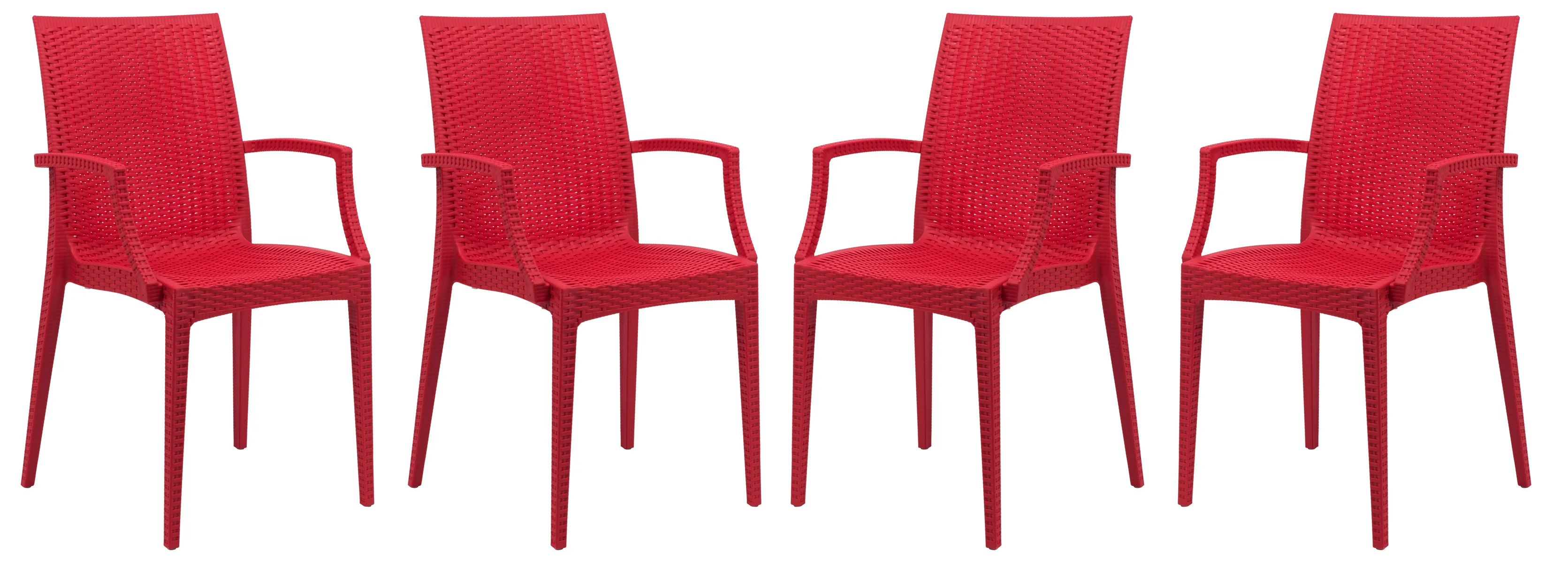 Weave Mace Indoor/Outdoor Chair (With Arms), Set of 4