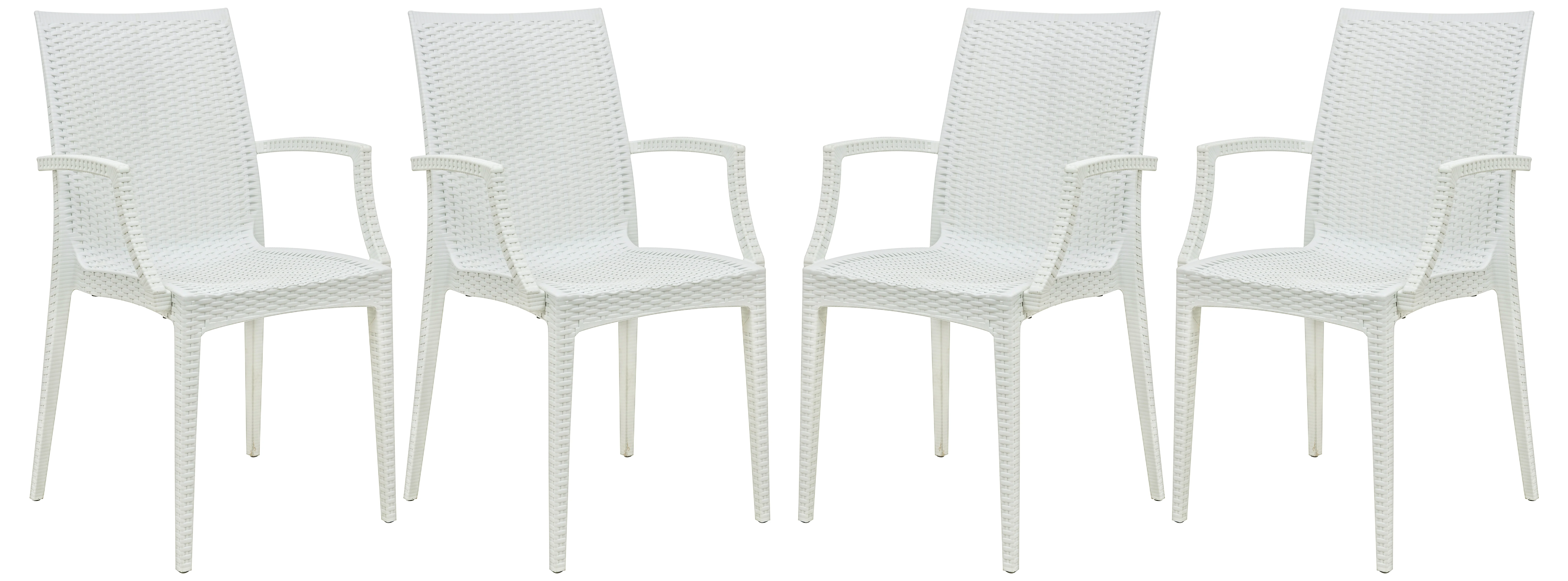 Weave Mace Indoor/Outdoor Chair (With Arms), Set of 4