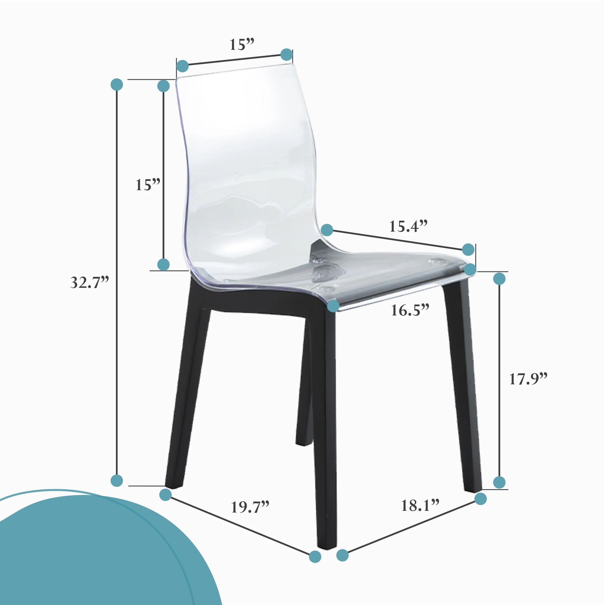 Marsden Modern Dining Side Chair With Beech Wood Legs