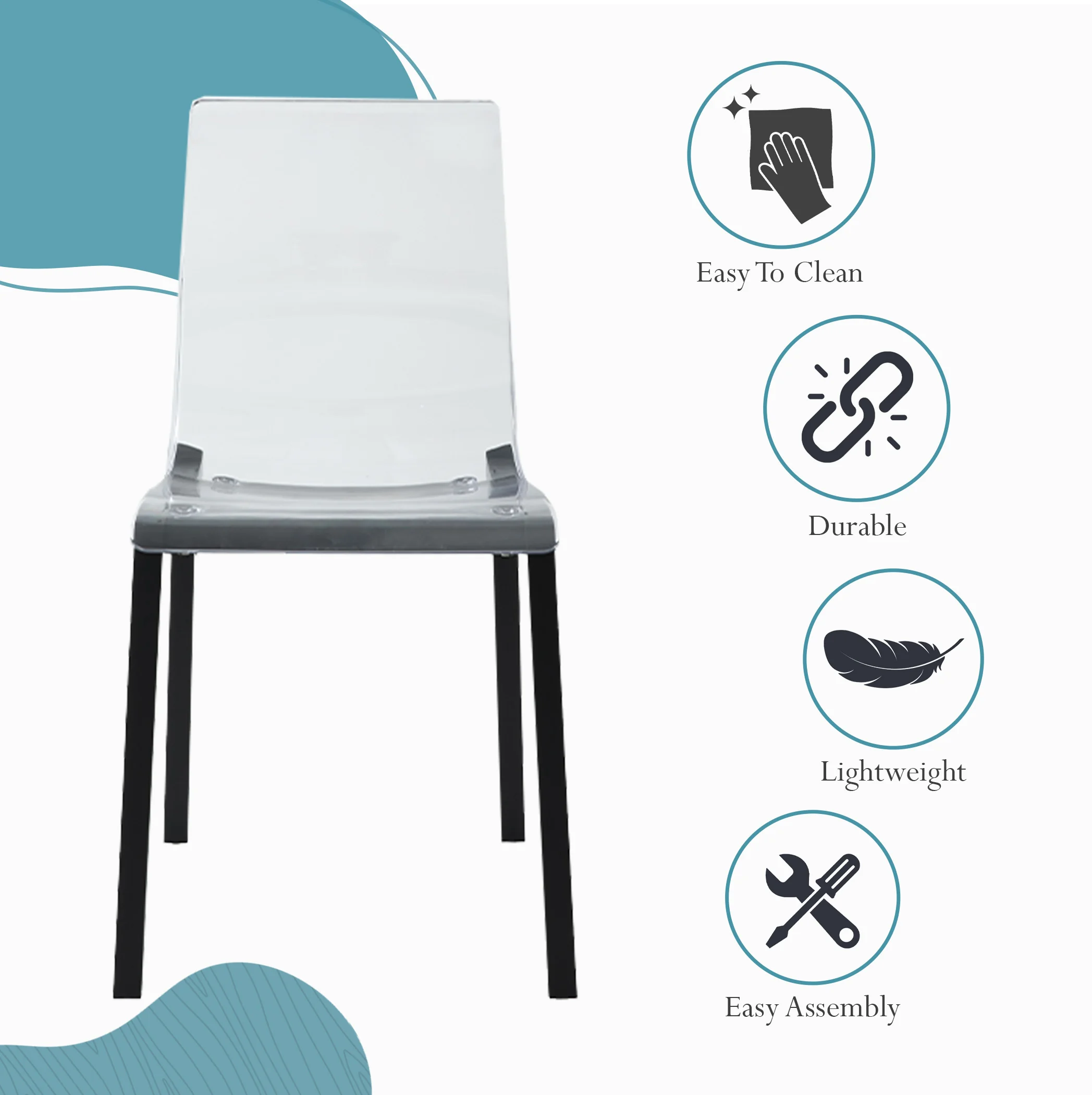 Marsden Modern Dining Side Chair With Beech Wood Legs Set of 4