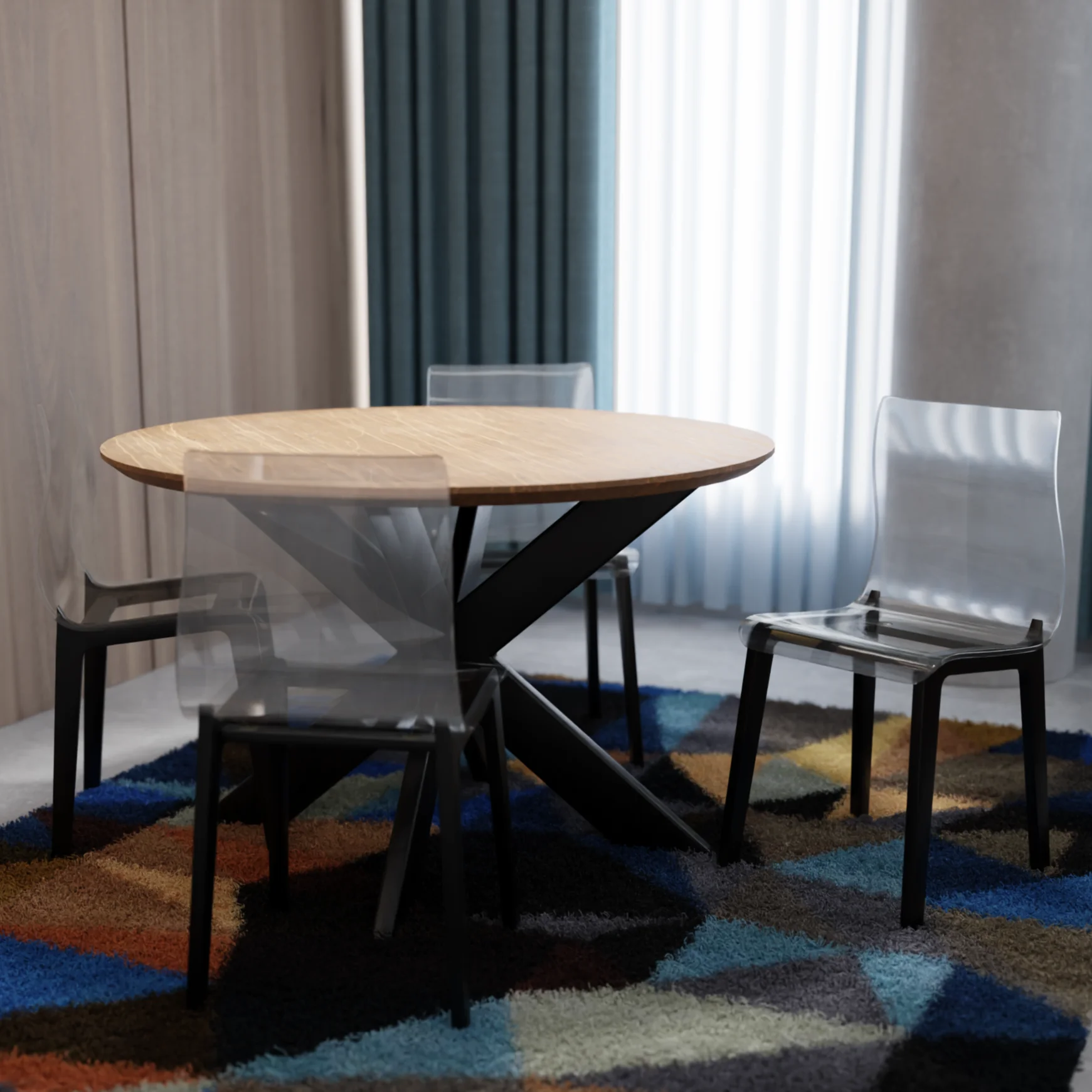 Marsden Modern Dining Side Chair With Beech Wood Legs Set of 4