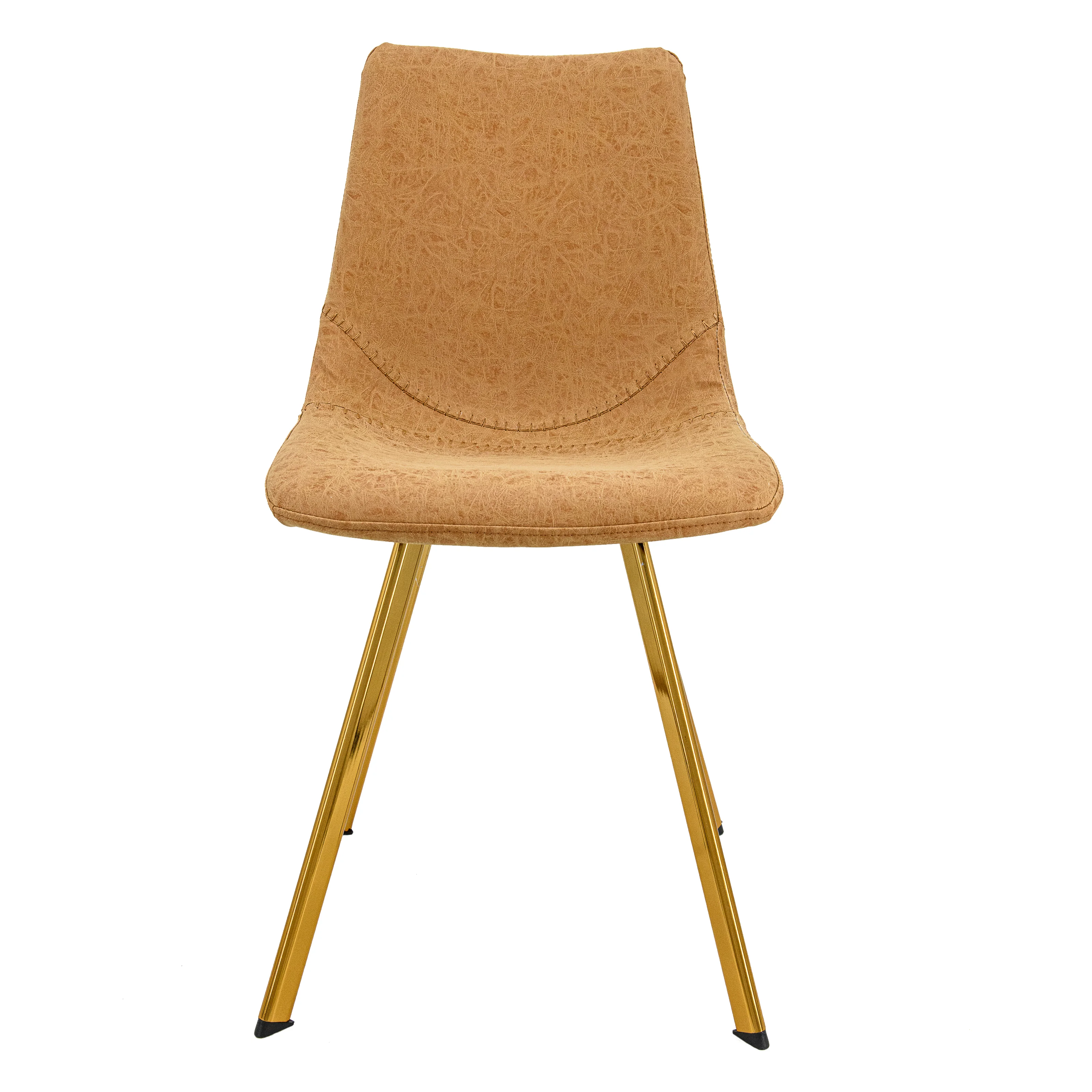 Markley Modern Leather Dining Chair With Gold Legs
