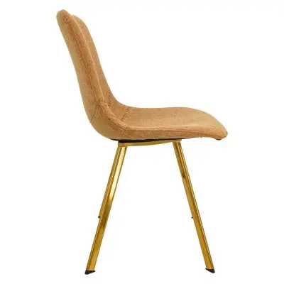Markley Modern Leather Dining Chair With Gold Legs