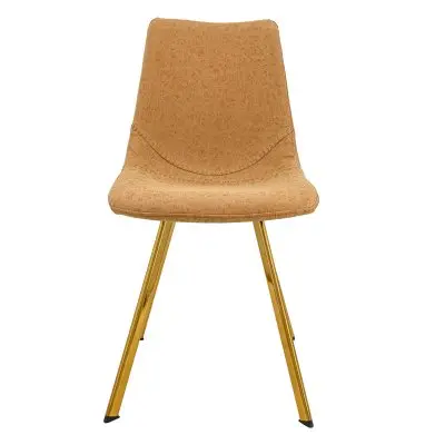 Markley Modern Leather Dining Chair With Gold Legs Set of 4
