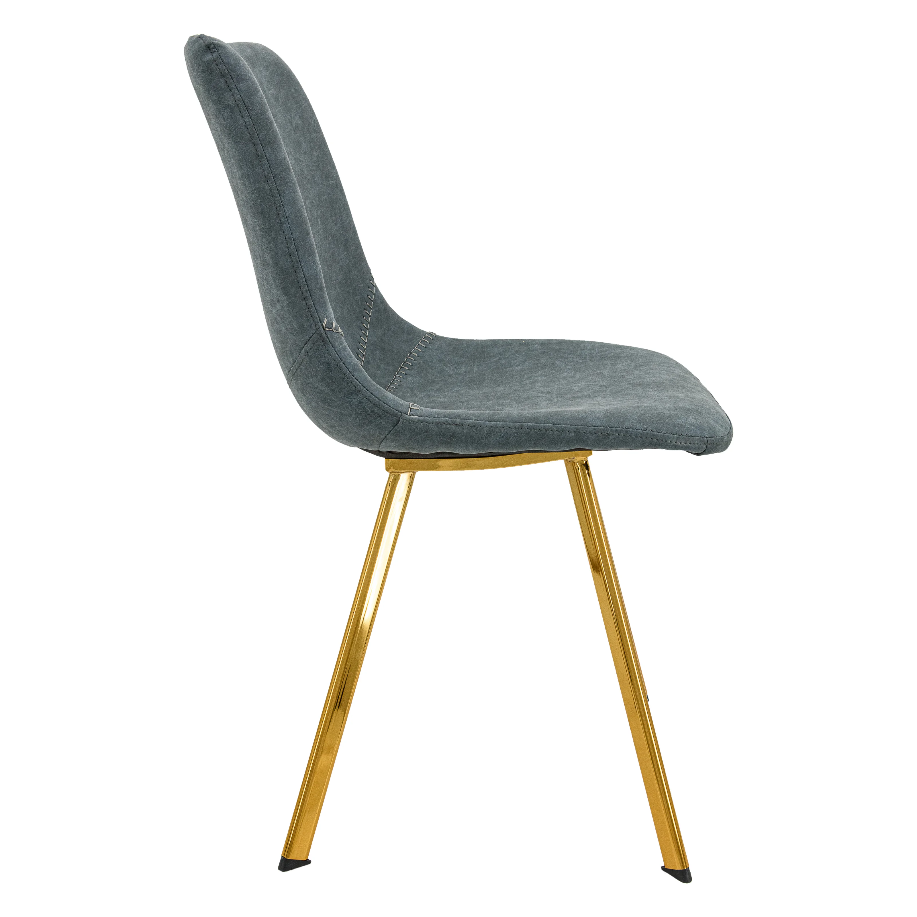 Markley Modern Leather Dining Chair With Gold Legs Set of 4