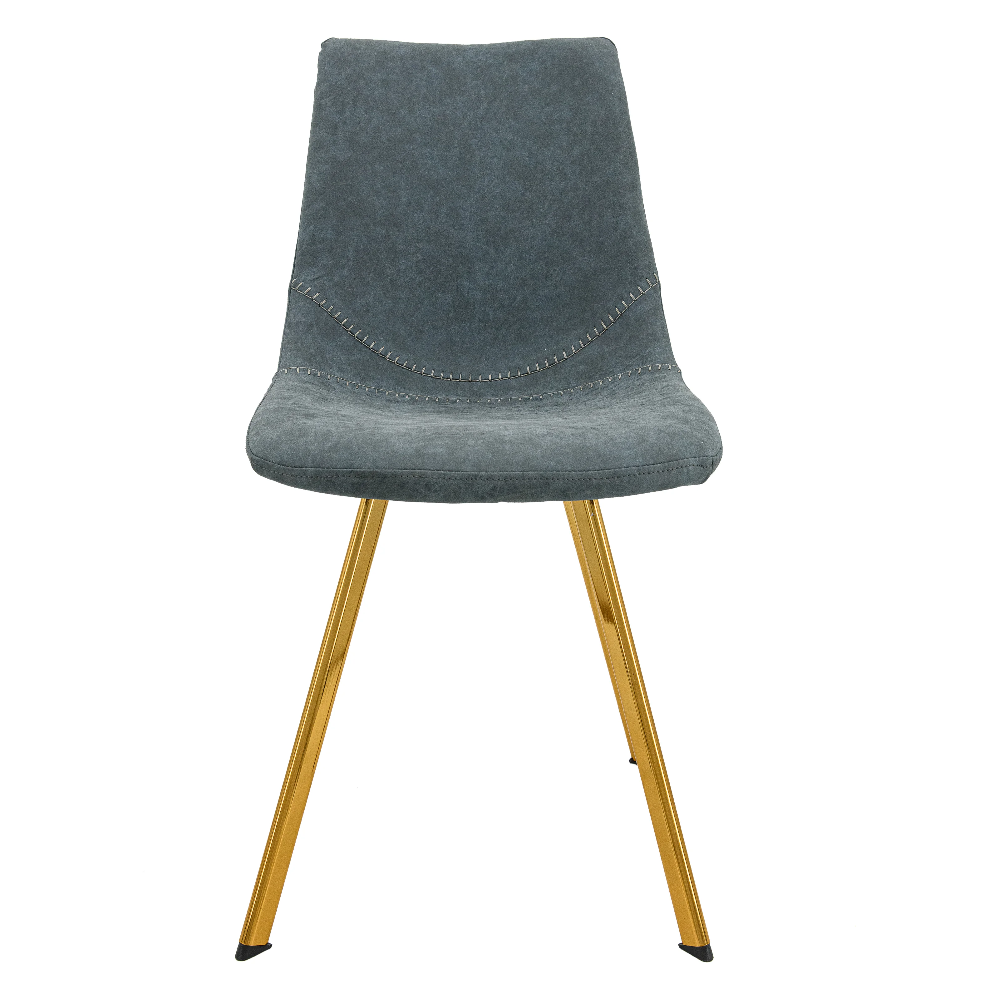 Markley Modern Leather Dining Chair With Gold Legs Set of 4