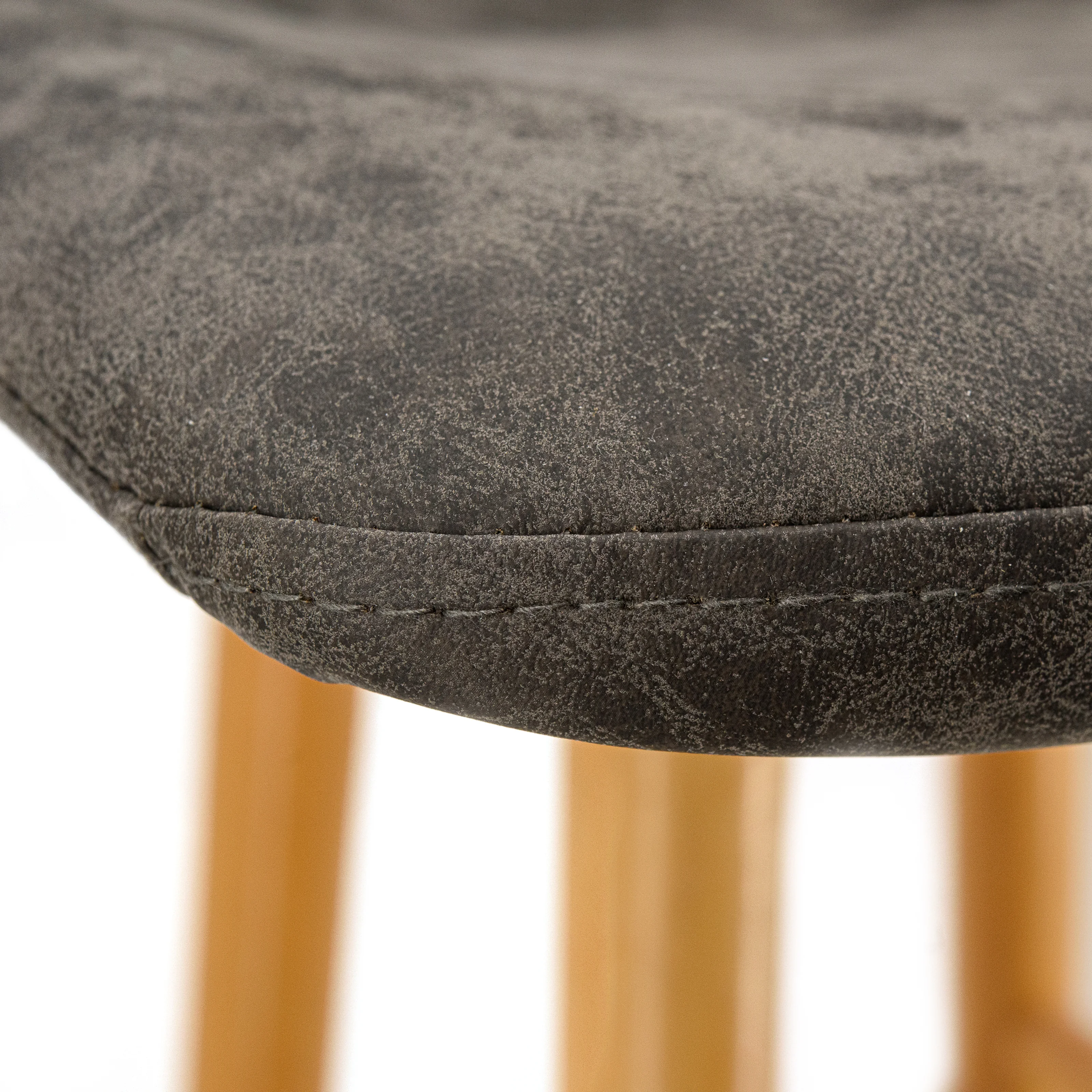 Markley Modern Leather Dining Chair With Gold Legs