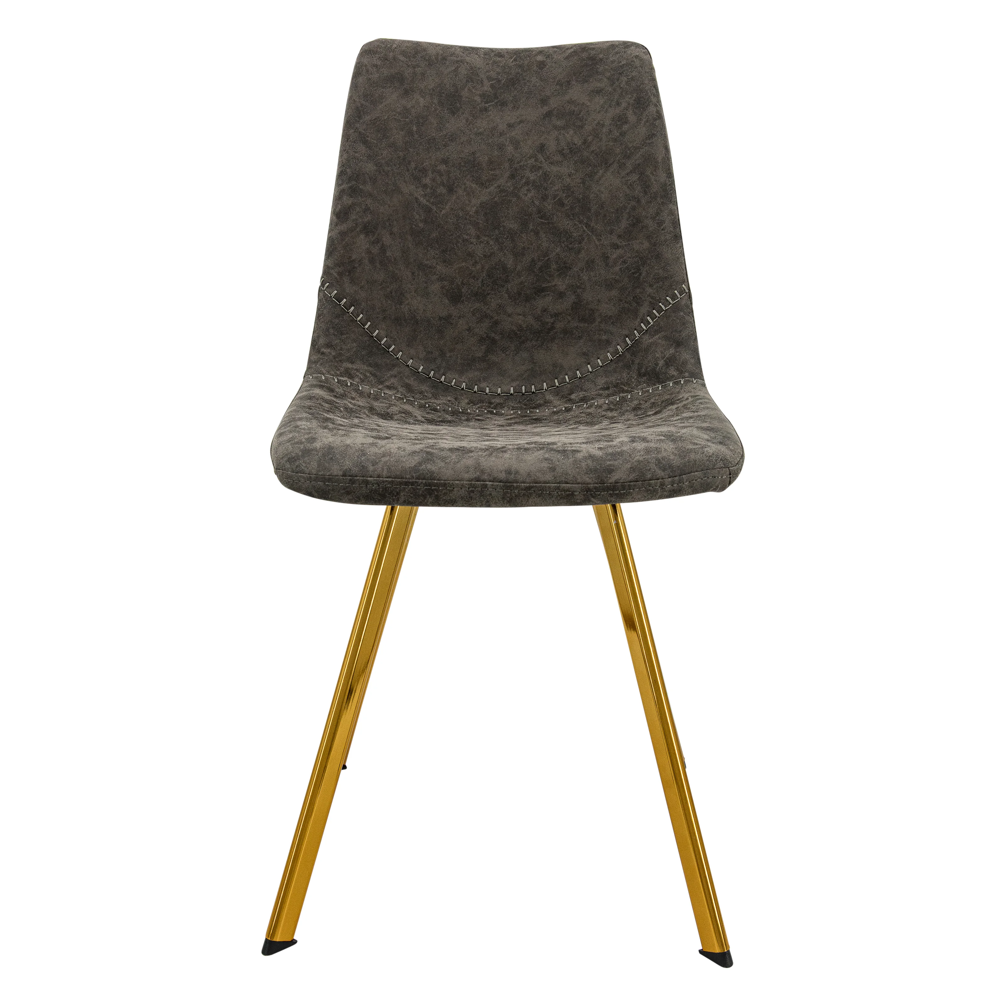 Markley Modern Leather Dining Chair With Gold Legs Set of 4