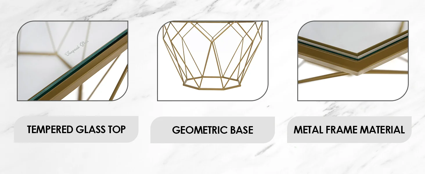 Malibu Modern Octagon Glass Top Coffee Table With Chrome Base