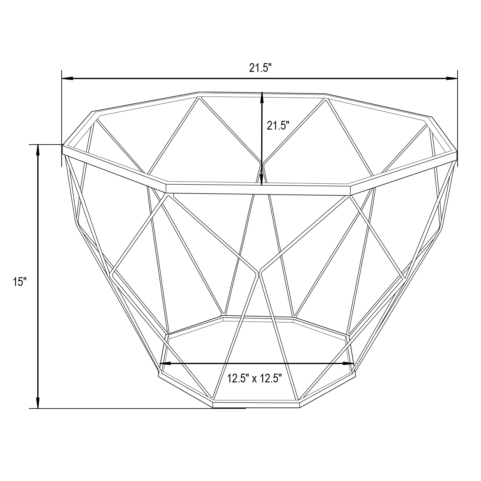 Malibu Modern Octagon Glass Top Coffee Table With Chrome Base