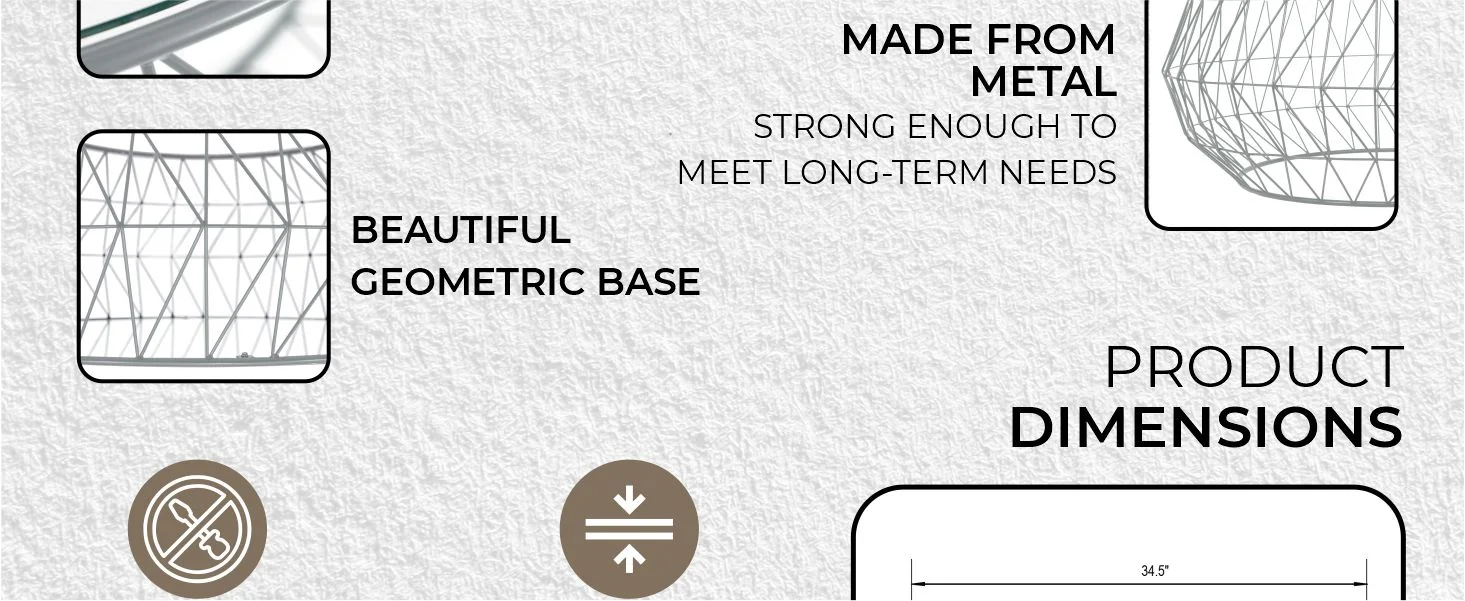 Malibu Modern Round Glass Top Coffee Table With Metal Base