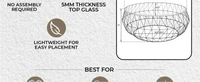 Malibu Modern Round Glass Top Coffee Table With Metal Base