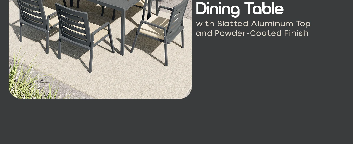 Marlin Extenable outdoor Dining Table 78-118 in Black