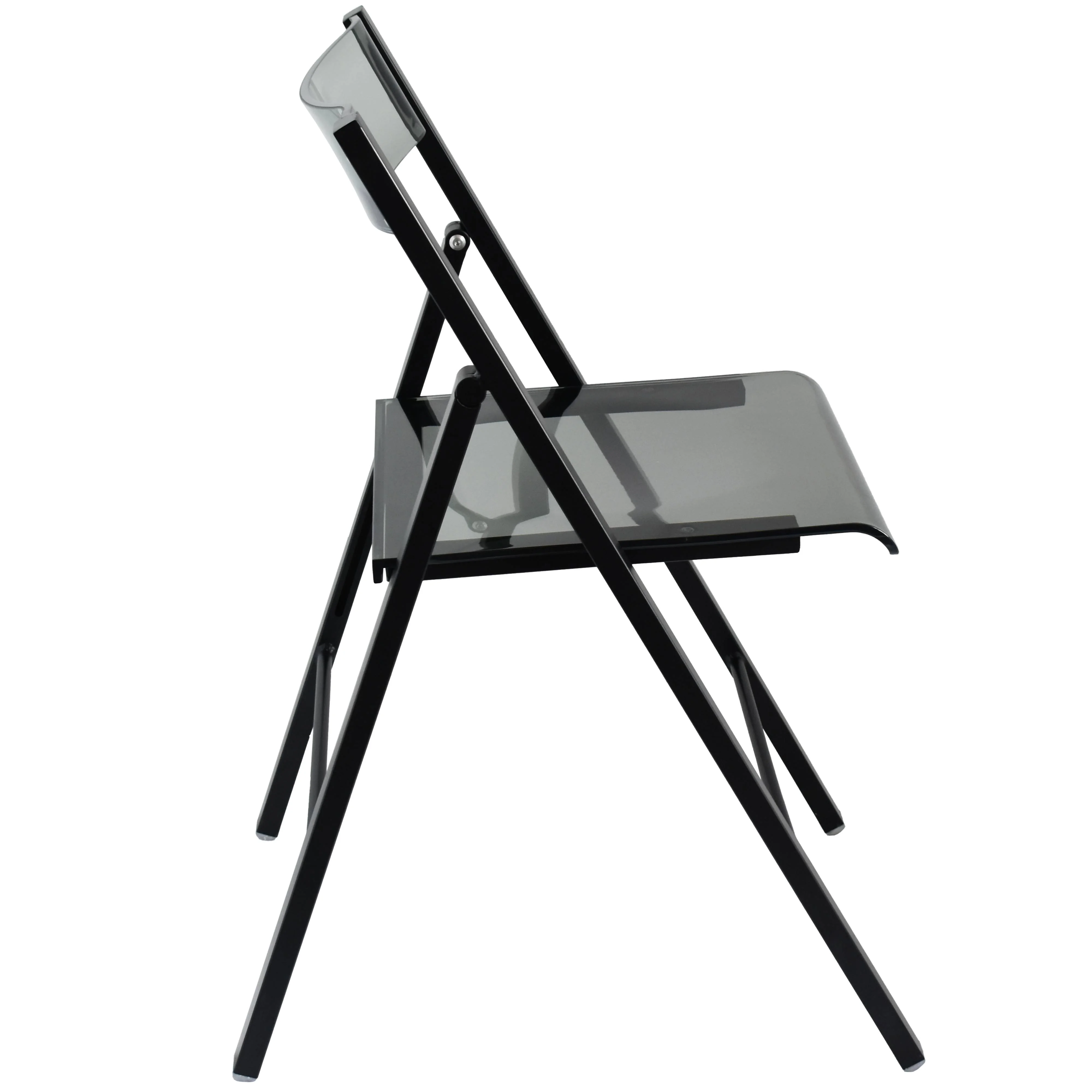 Menno Modern Acrylic Folding Chair Black Frame With Trans Black Seat