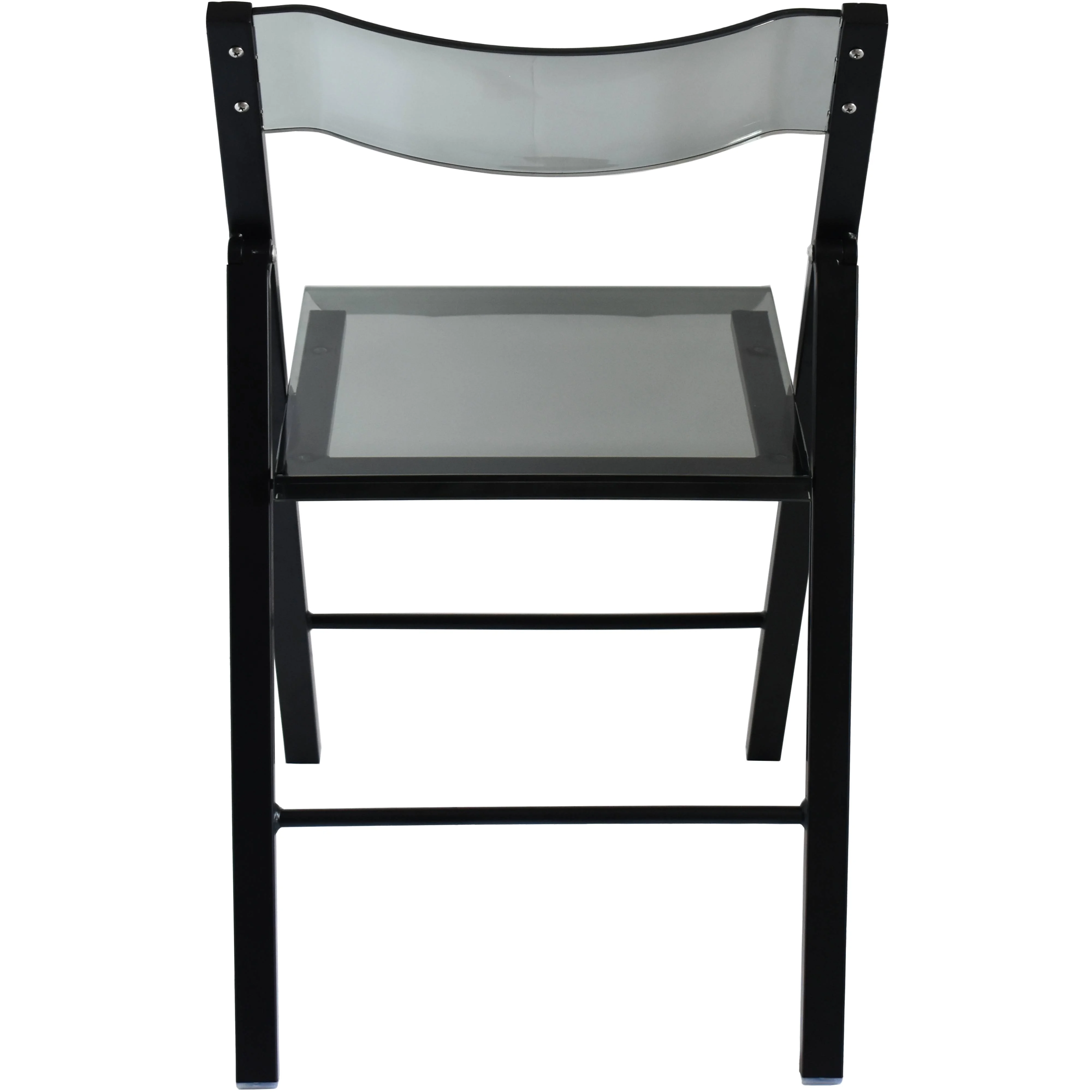 Menno Modern Acrylic Folding Chair Black Frame With Trans Black Seat