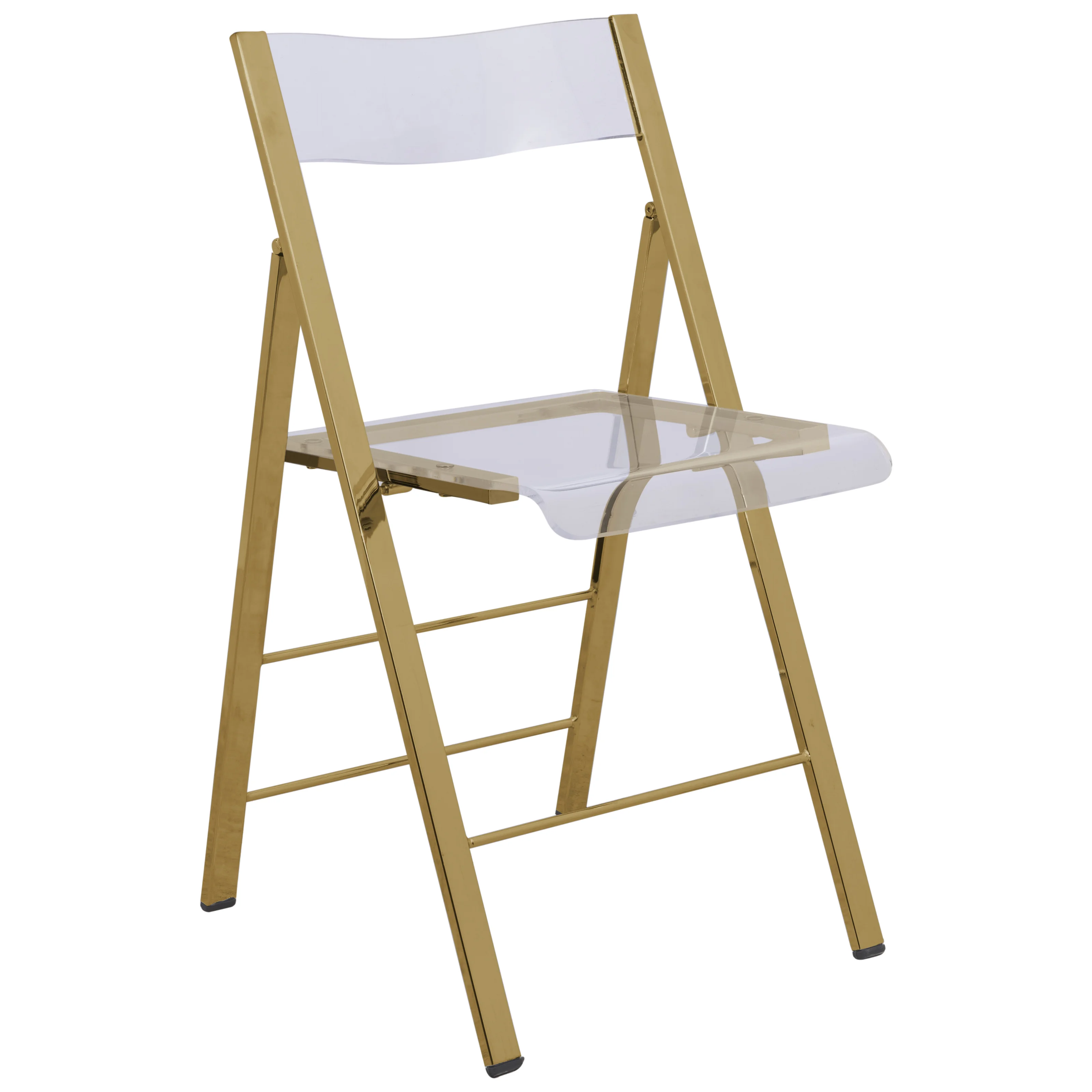 Menno Modern Acrylic Gold Base Folding Chair