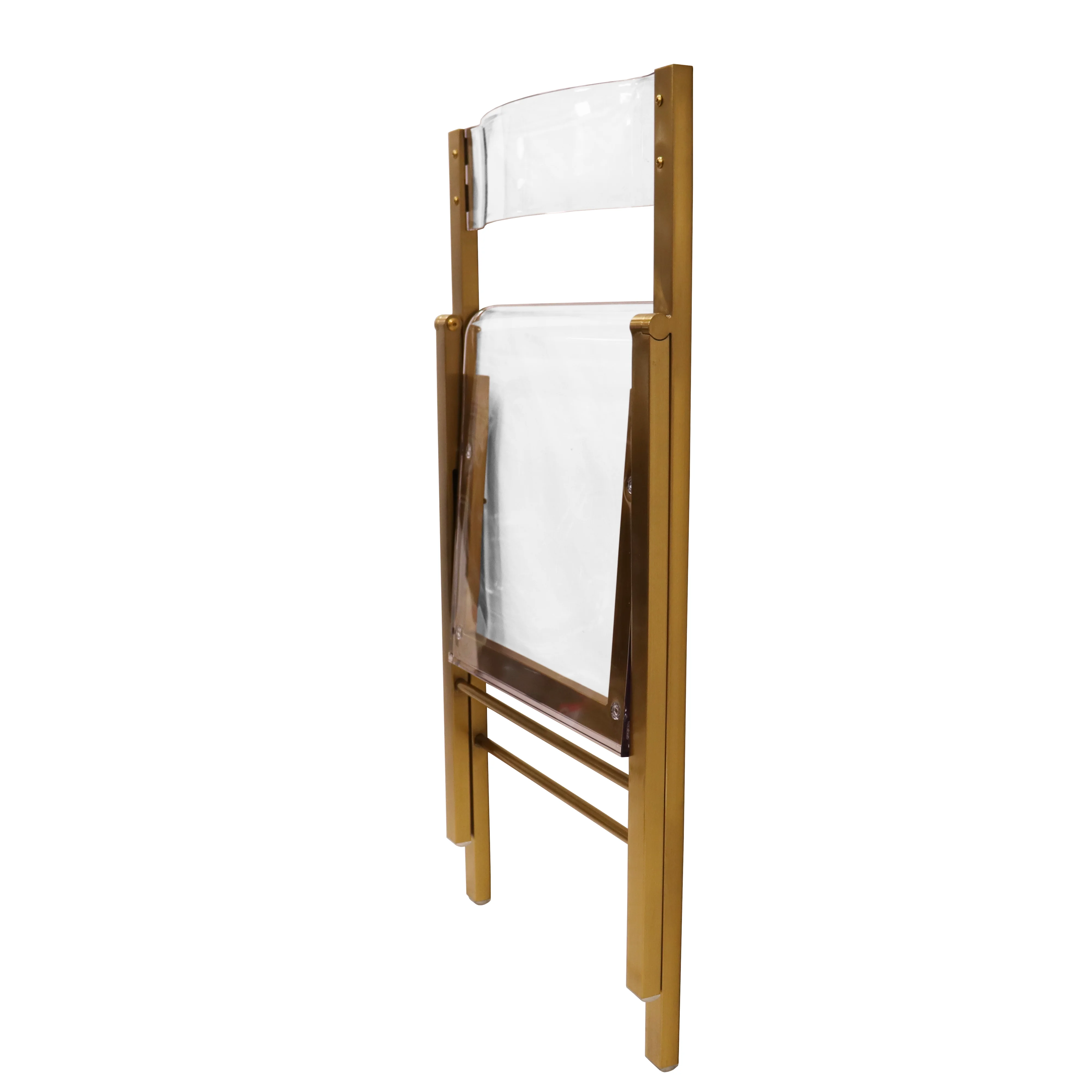 Menno Modern Acrylic Gold Base Folding Chair