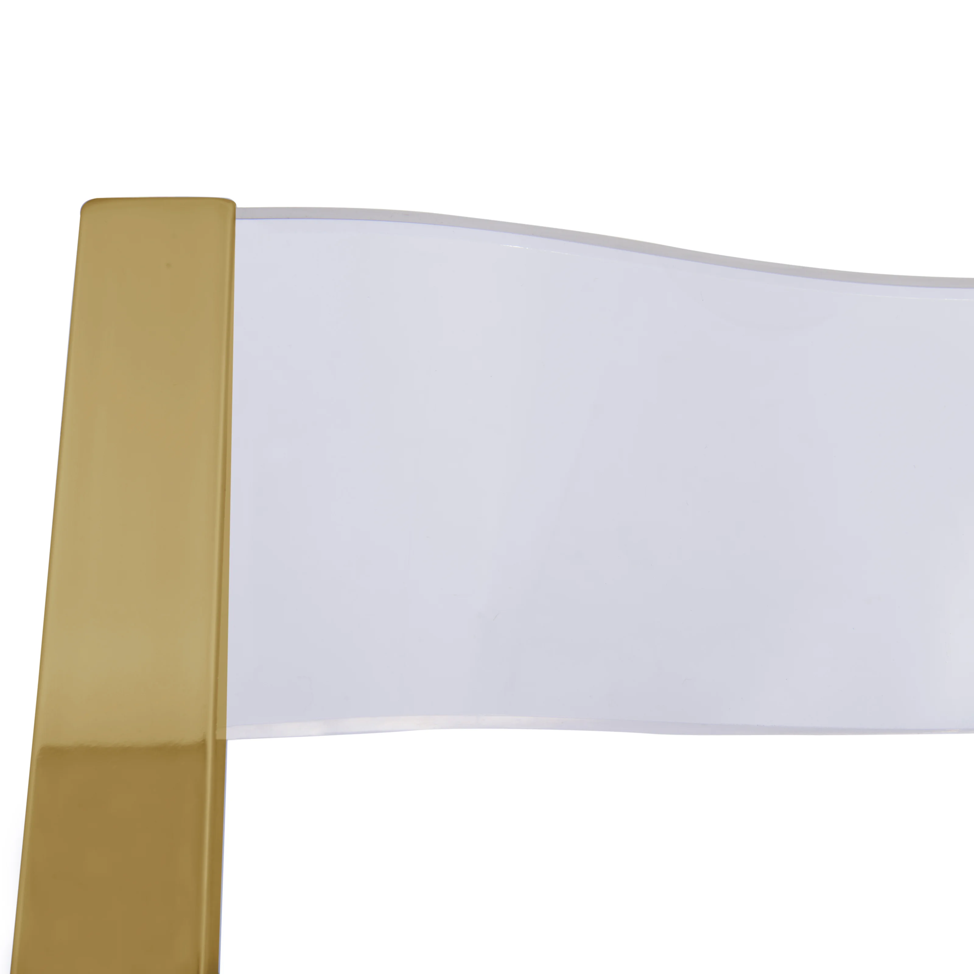 Menno Modern Acrylic Gold Base Folding Chair, Set of 2