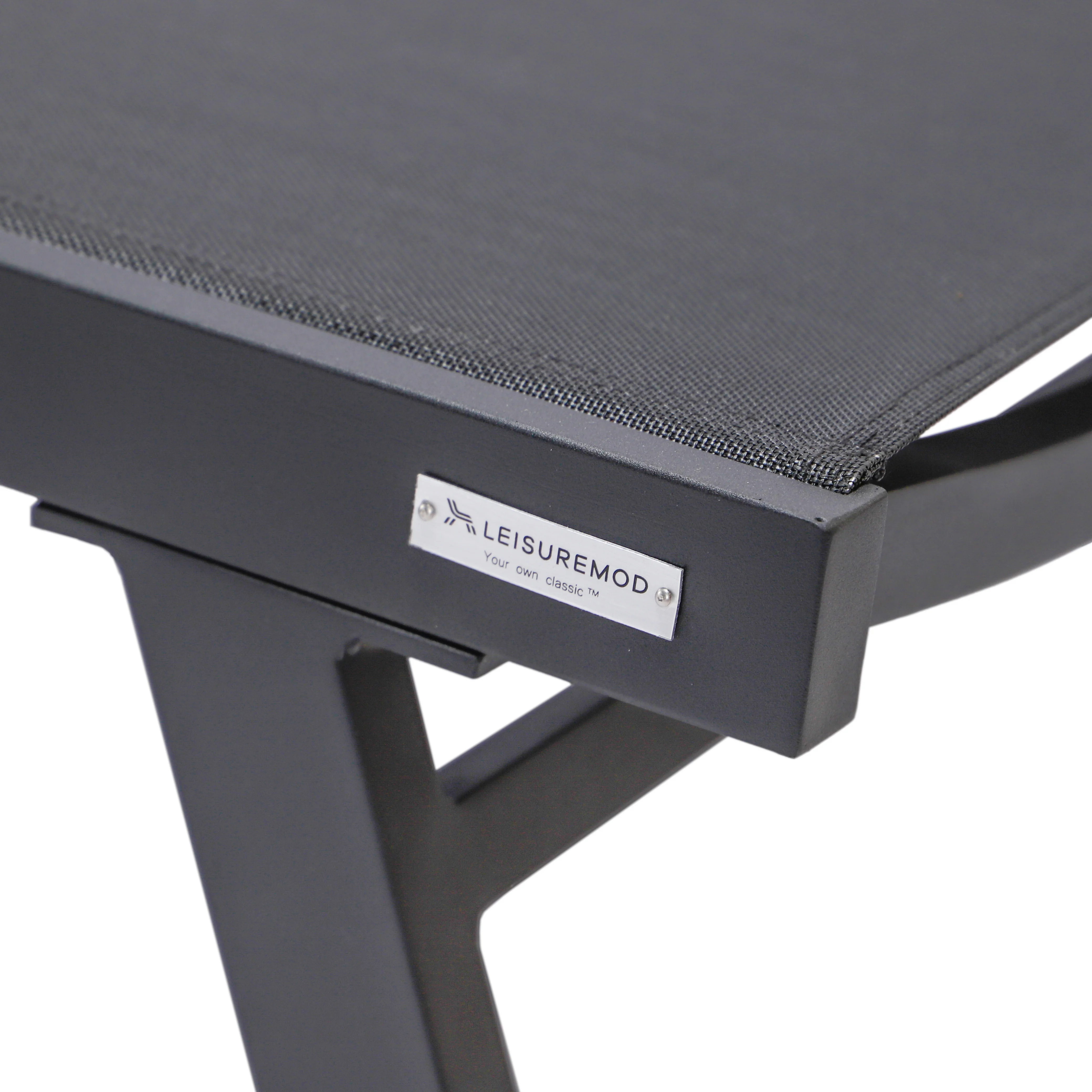 Marlin Modern Aluminum Outdoor Patio Chaise Lounge Chair With Arms Set of 2 with Square Fire Pit Side Table Perfect for Patio, Lawn, and Garden