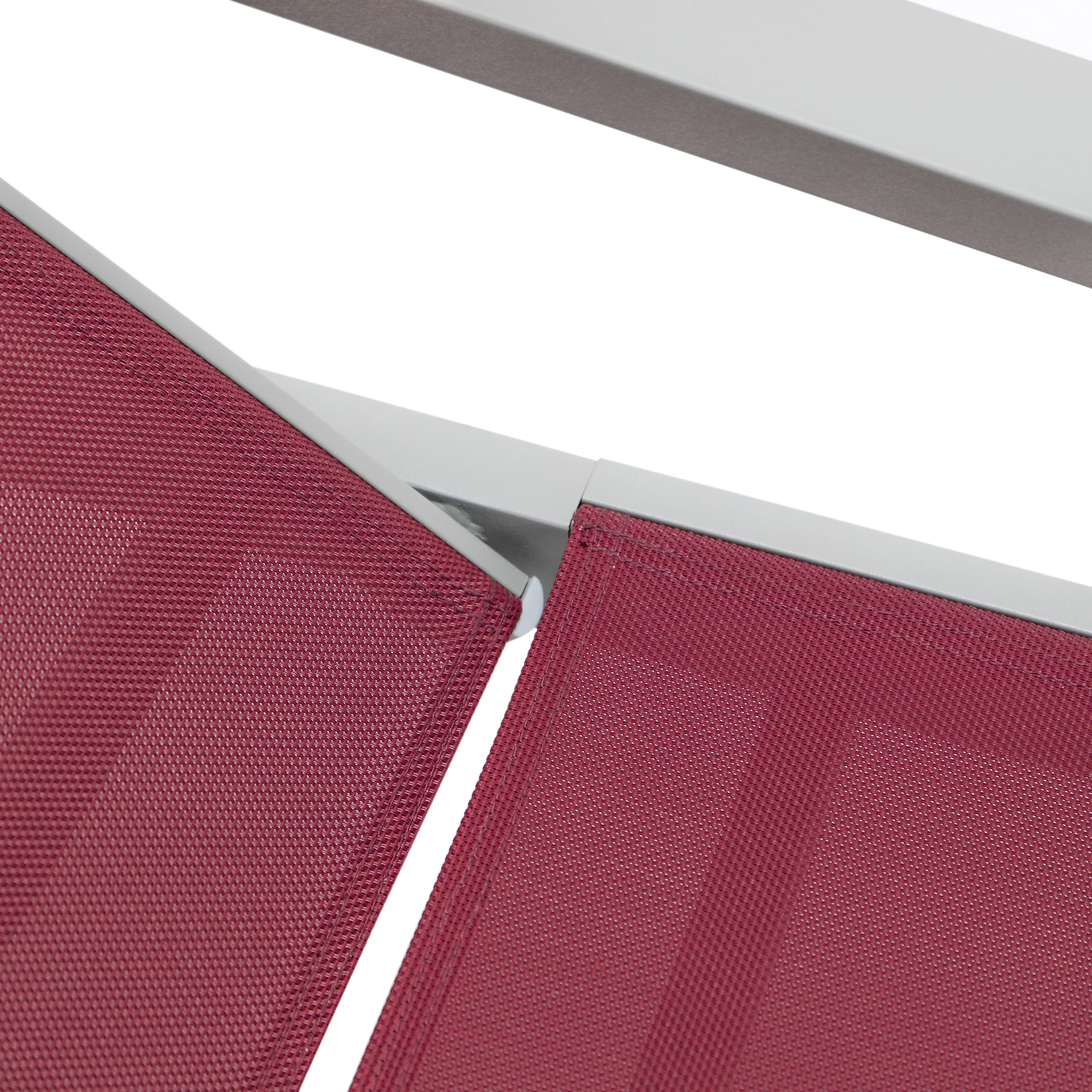 Marlin Patio Chaise Lounge Chair With Armrests in Grey Aluminum Frame