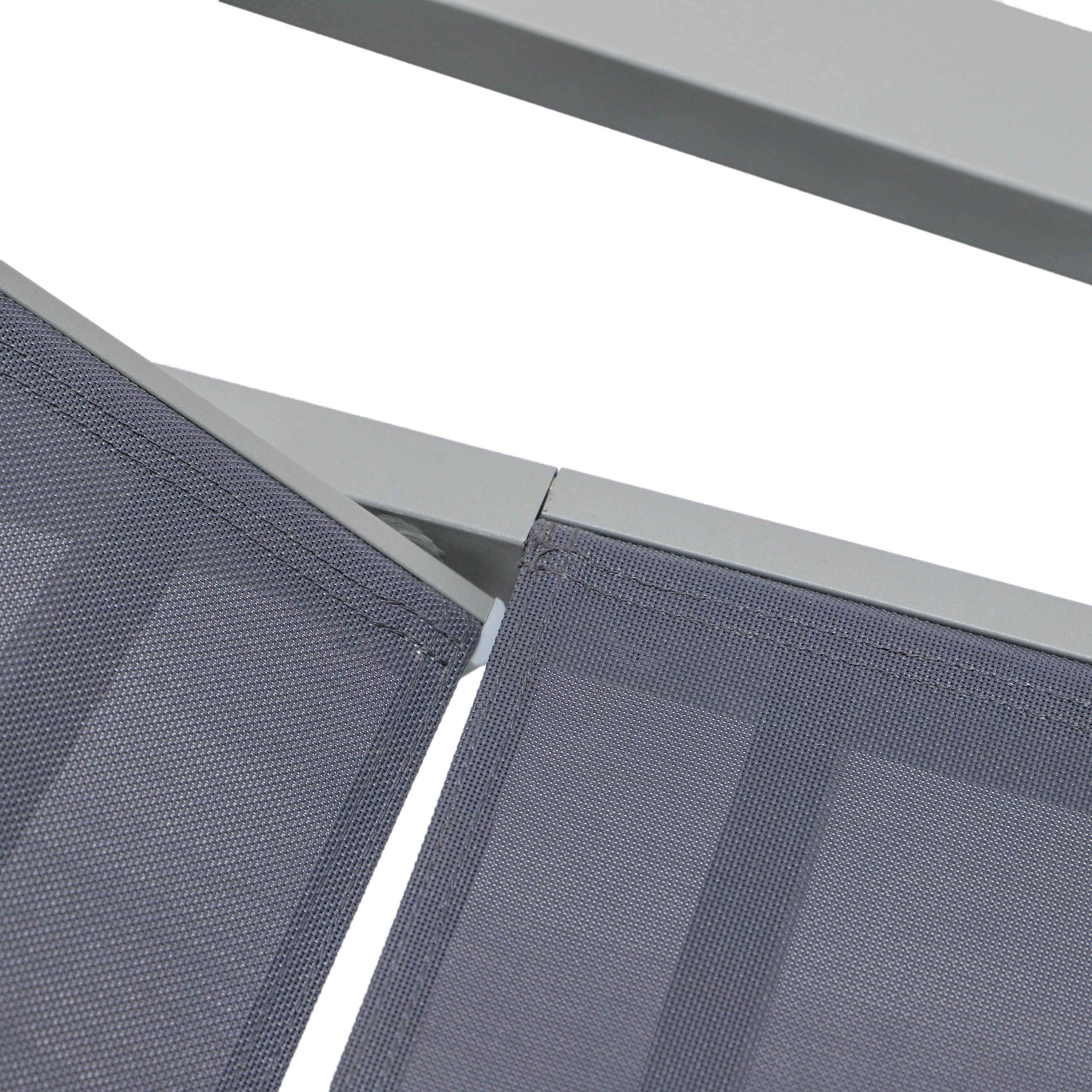 Marlin Patio Chaise Lounge Chair With Armrests in Grey Aluminum Frame