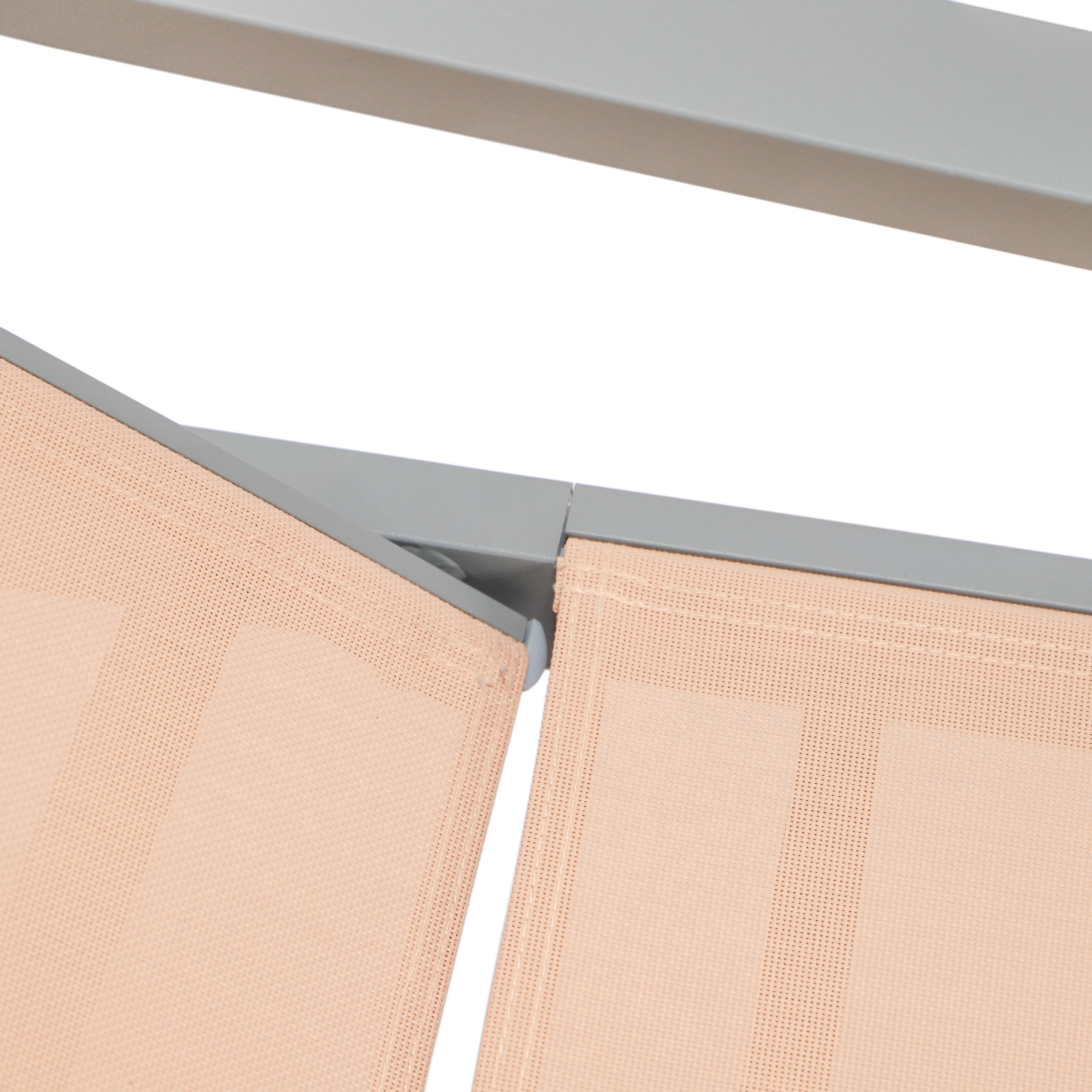 Marlin Patio Chaise Lounge Chair With Armrests in Grey Aluminum Frame