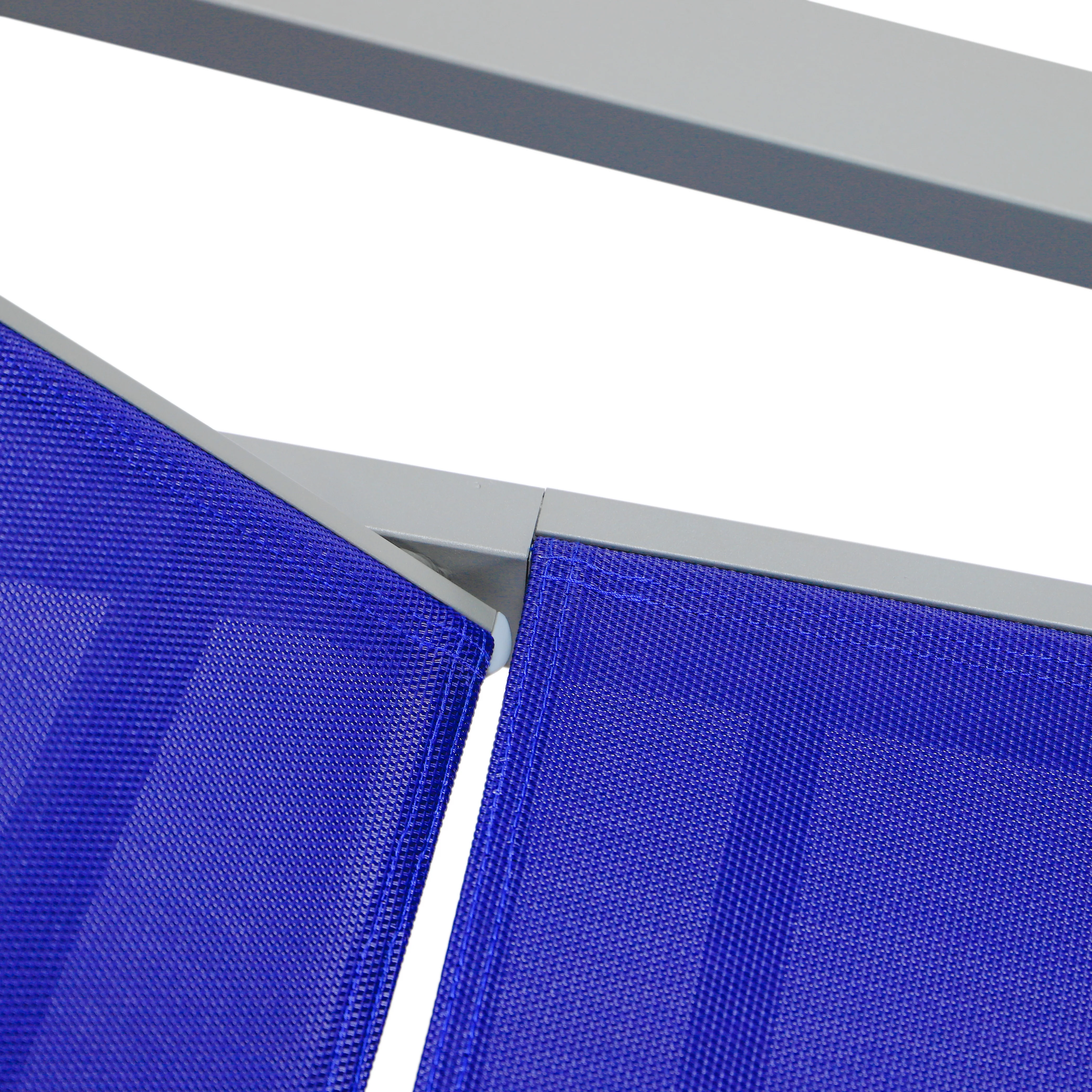 Marlin Patio Chaise Lounge Chair With Armrests in Grey Aluminum Frame, Set of 2 in Navy Blue