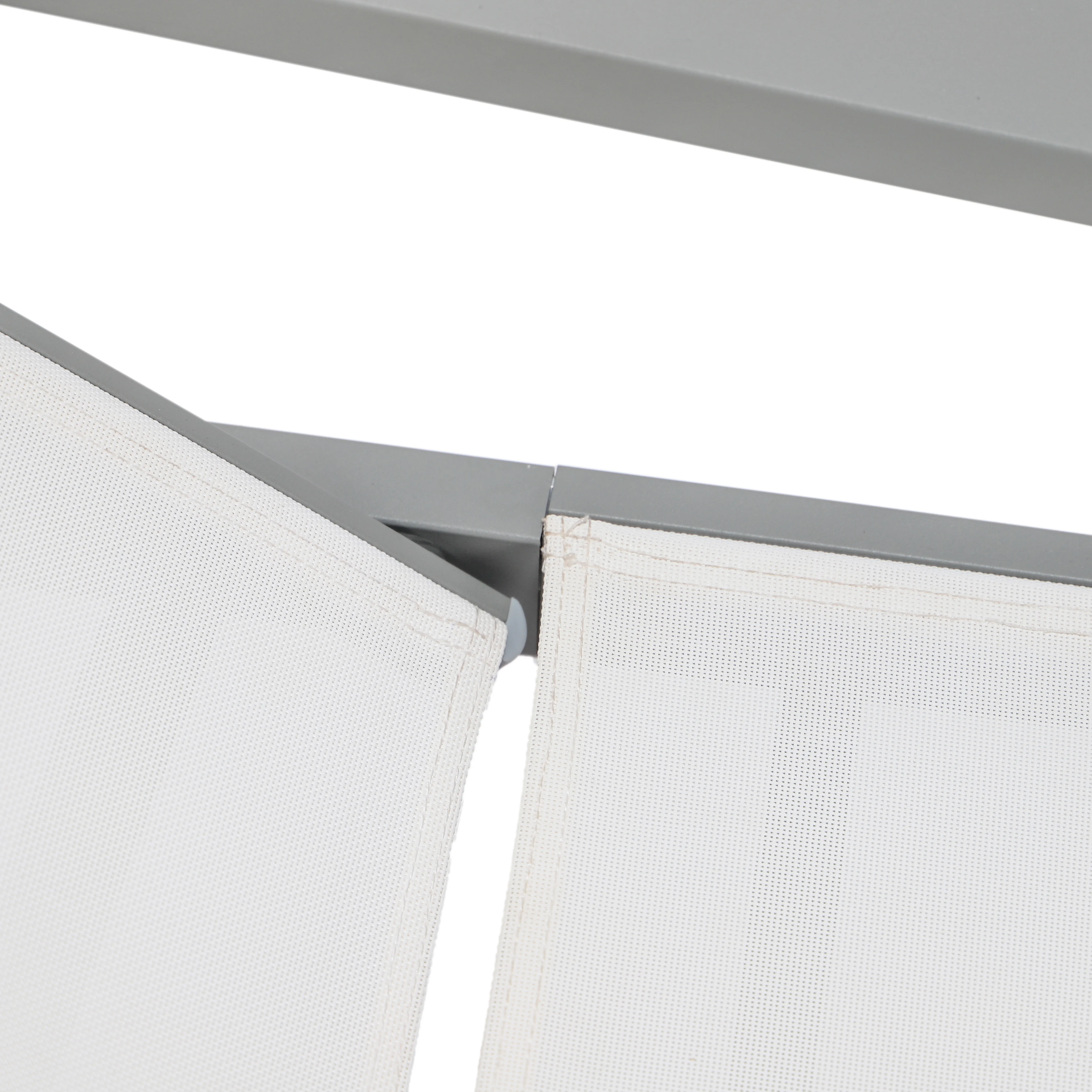 Marlin Patio Chaise Lounge Chair With Armrests in Grey Aluminum Frame, Set of 2 in White