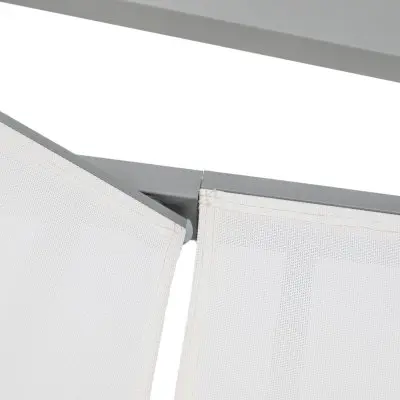 Marlin Modern Grey Aluminum Outdoor Patio Chaise Lounge Chair With Arms and Square Fire Pit Side Table Perfect for Patio, Lawn, and Garden