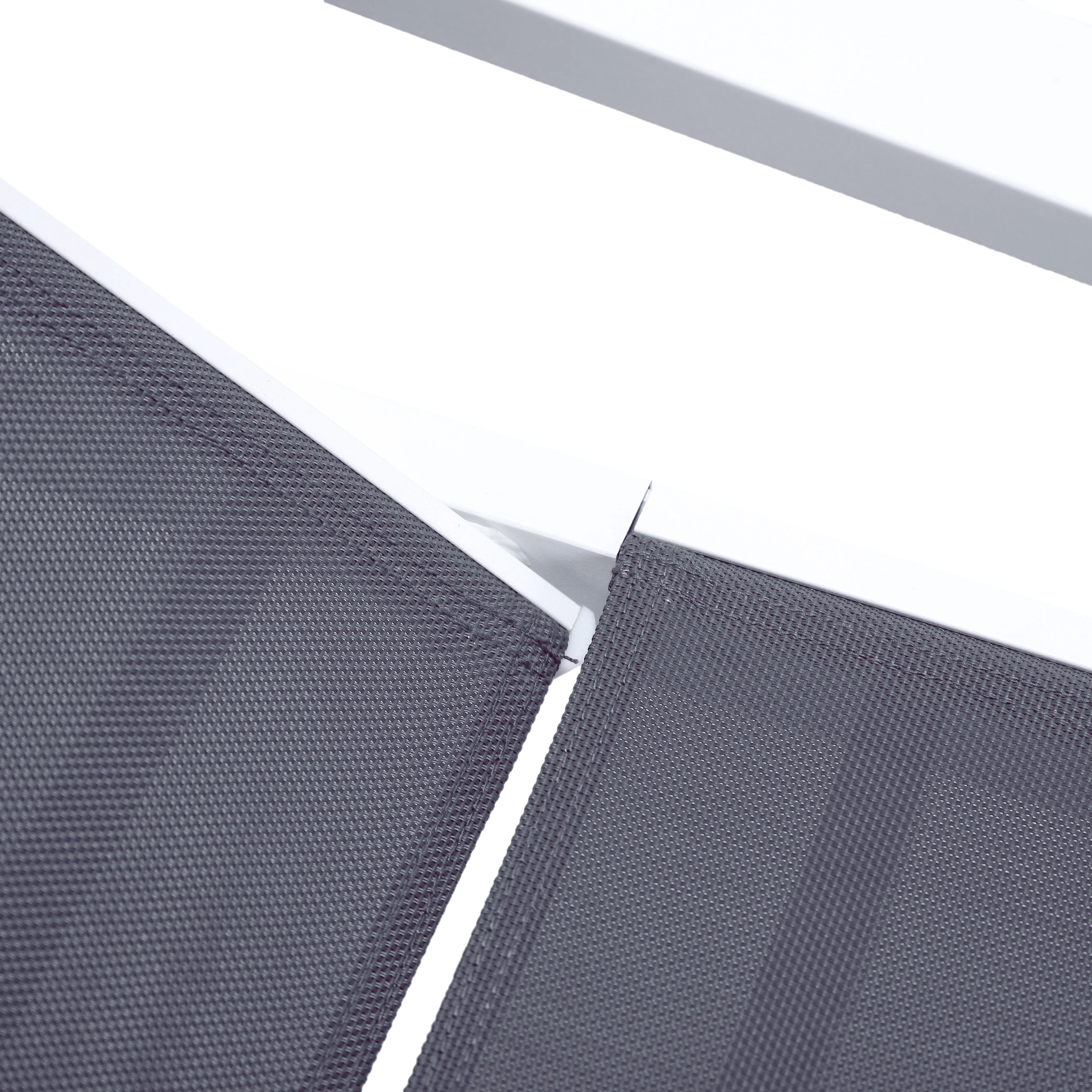 Marlin Patio Chaise Lounge Chair With Armrests in White Aluminum Frame, Set of 2 in Dark Grey