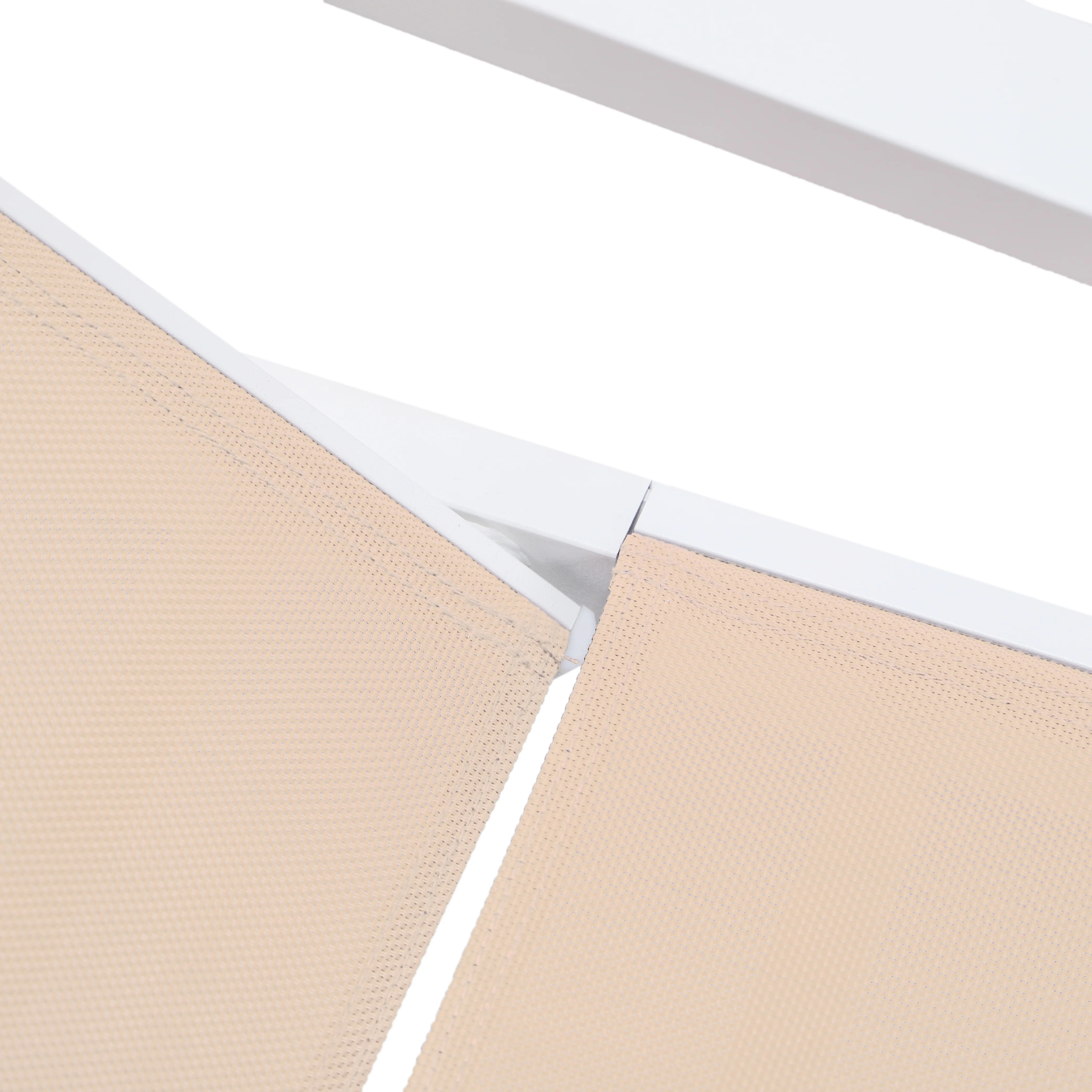 Marlin Patio Chaise Lounge Chair With Armrests in White Aluminum Frame, Set of 2 in Light Brown