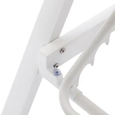 Marlin Patio Chaise Lounge Chair With Armrests in White Aluminum Frame, Set of 2 in White