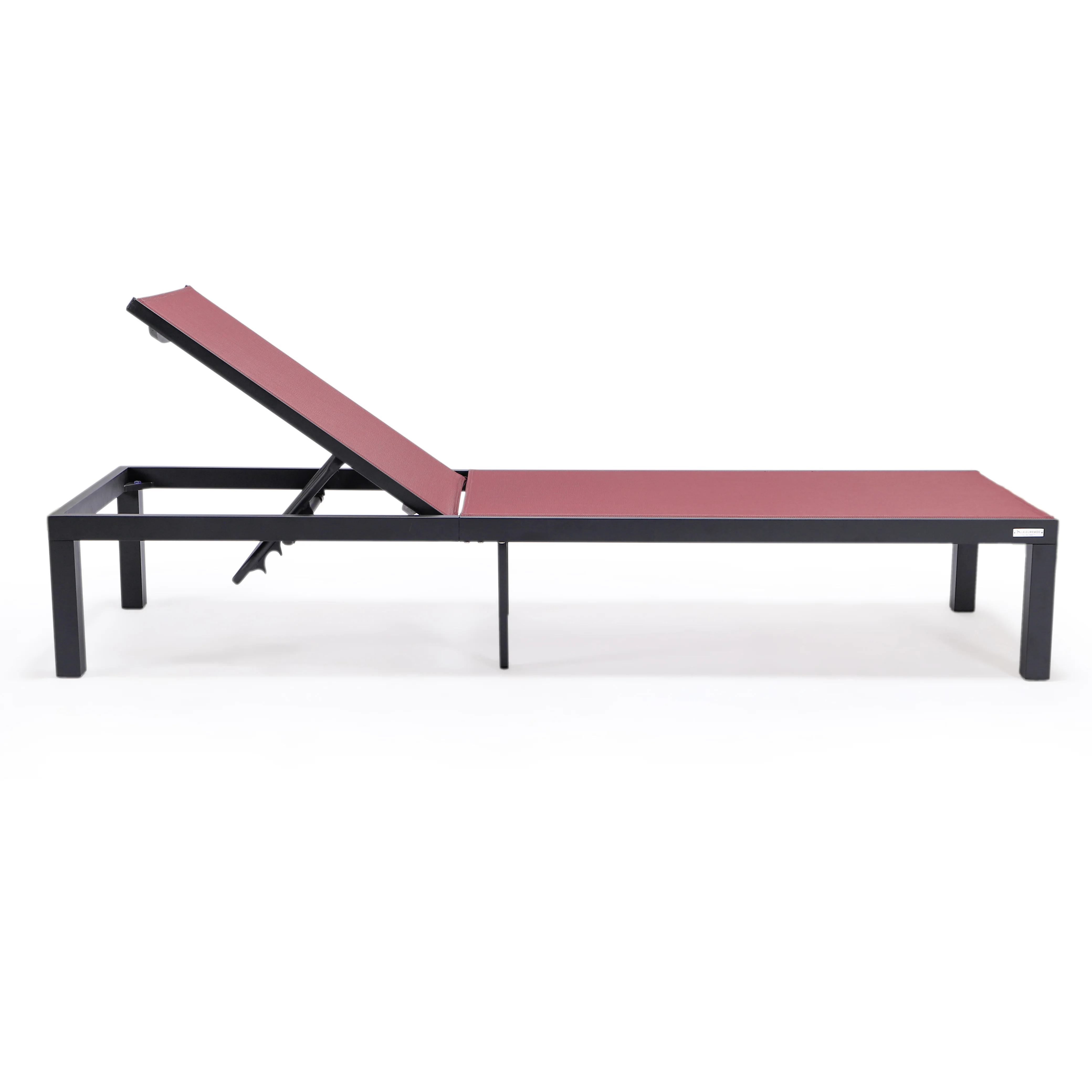 Marlin Patio Chaise Lounge Chair With Black Aluminum Frame