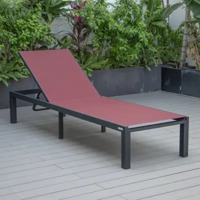 Marlin Patio Chaise Lounge Chair With Black Aluminum Frame
