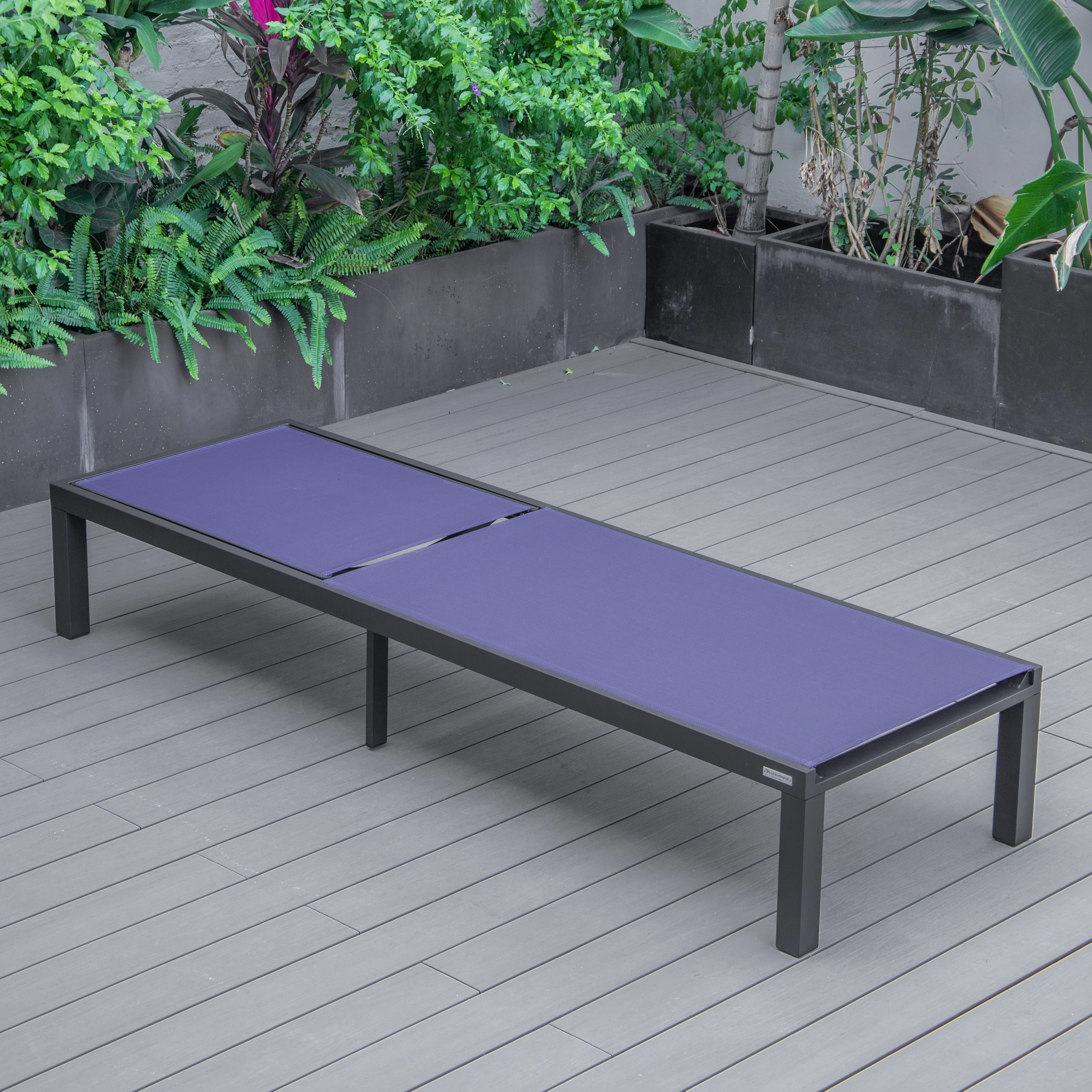 Marlin Patio Chaise Lounge Chair With Black Aluminum Frame