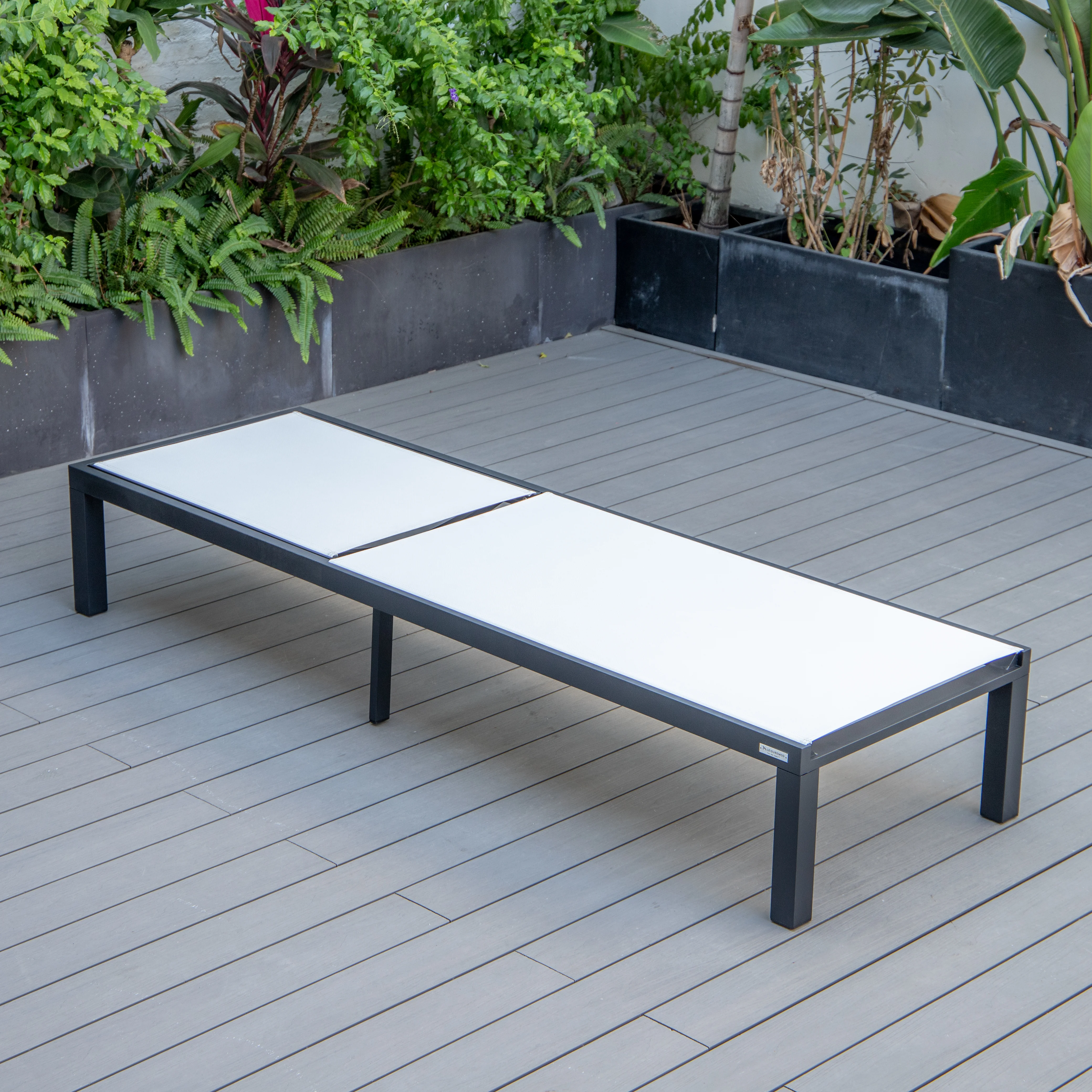 Marlin Patio Chaise Lounge Chair With Black Aluminum Frame