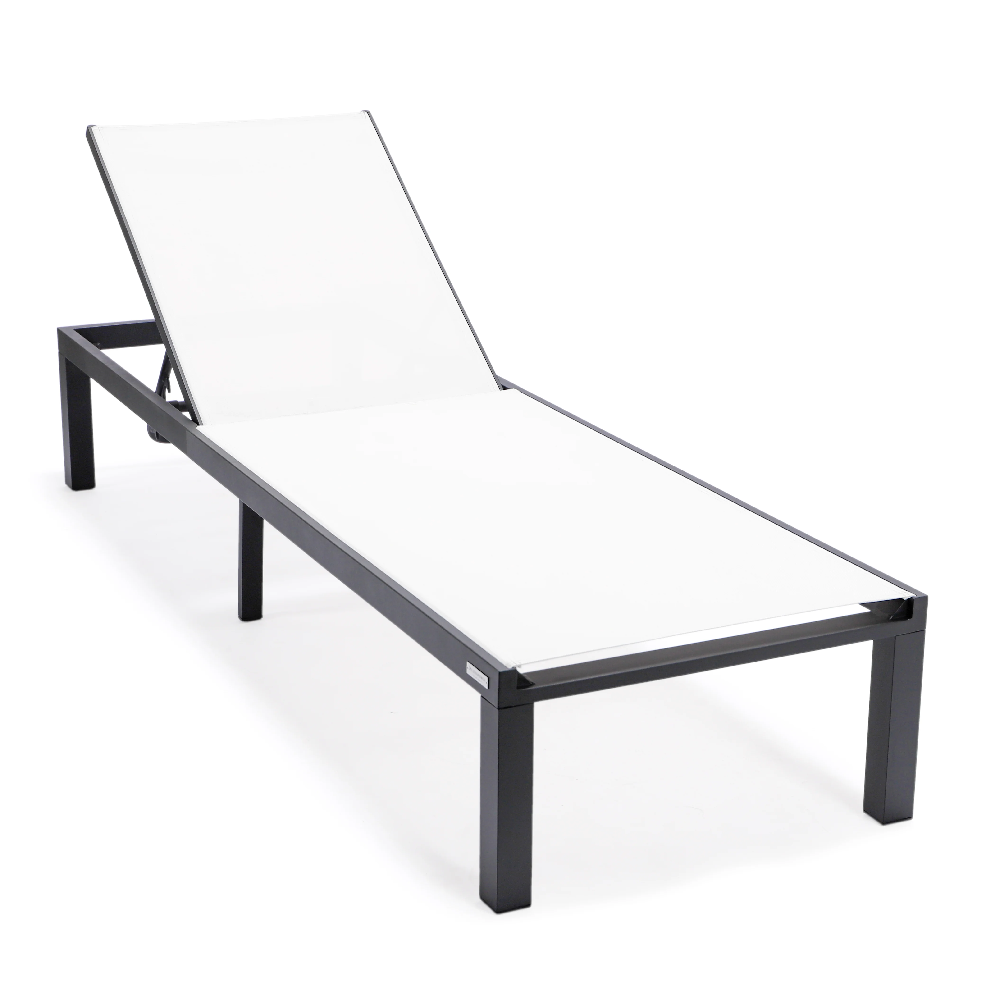 Marlin Patio Chaise Lounge Chair With Black Aluminum Frame