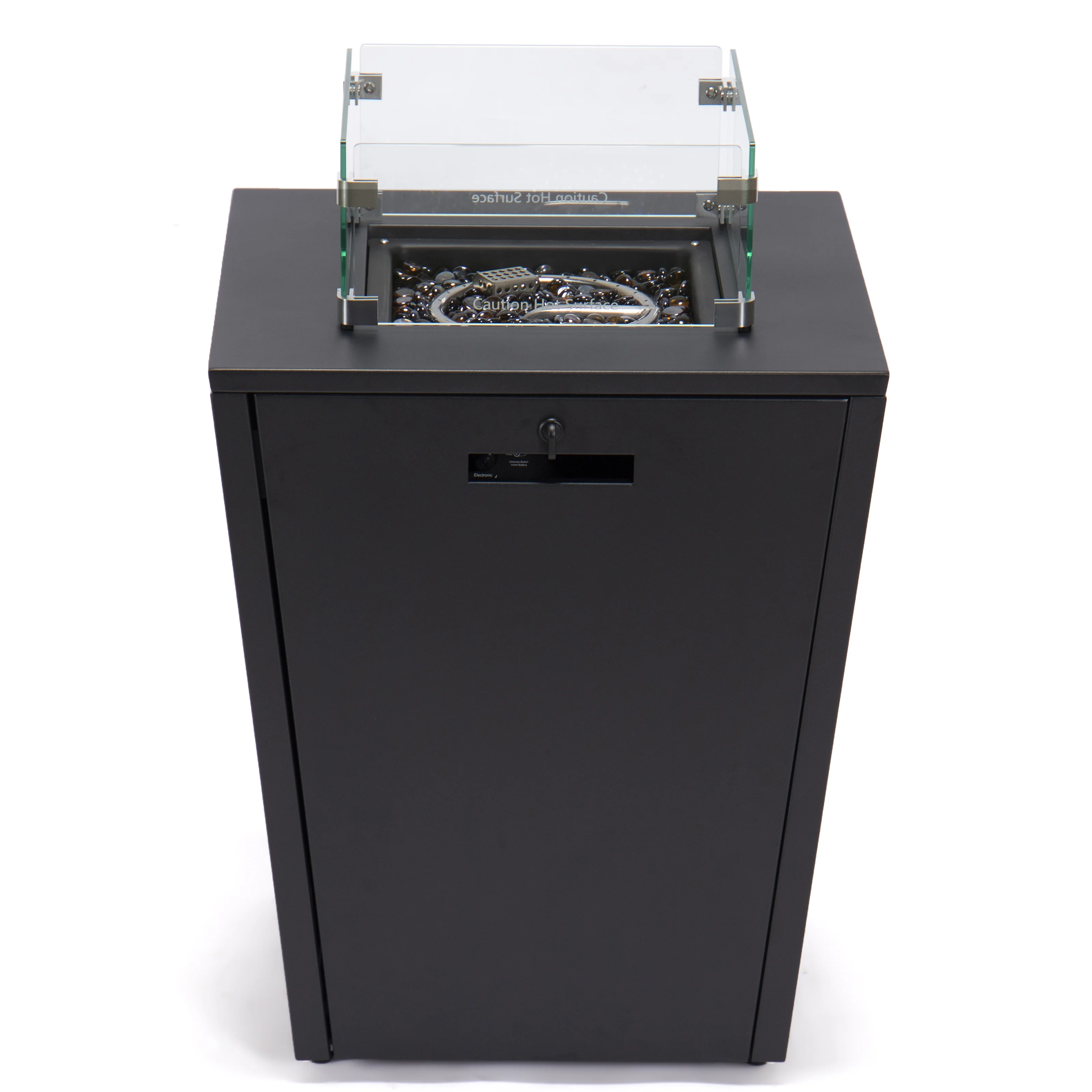 Marlin Modern Aluminum Outdoor Patio Chaise Lounge Chair Set of 2 with Square Fire Pit Side Table Perfect for Patio, Lawn, and Garden