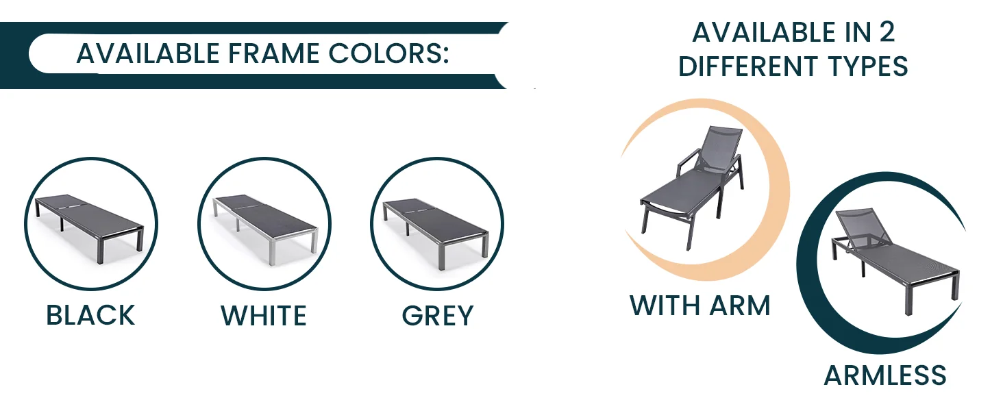 Marlin Modern Aluminum Outdoor Patio Chaise Lounge Chair Set of 2 with Square Fire Pit Side Table Perfect for Patio, Lawn, and Garden